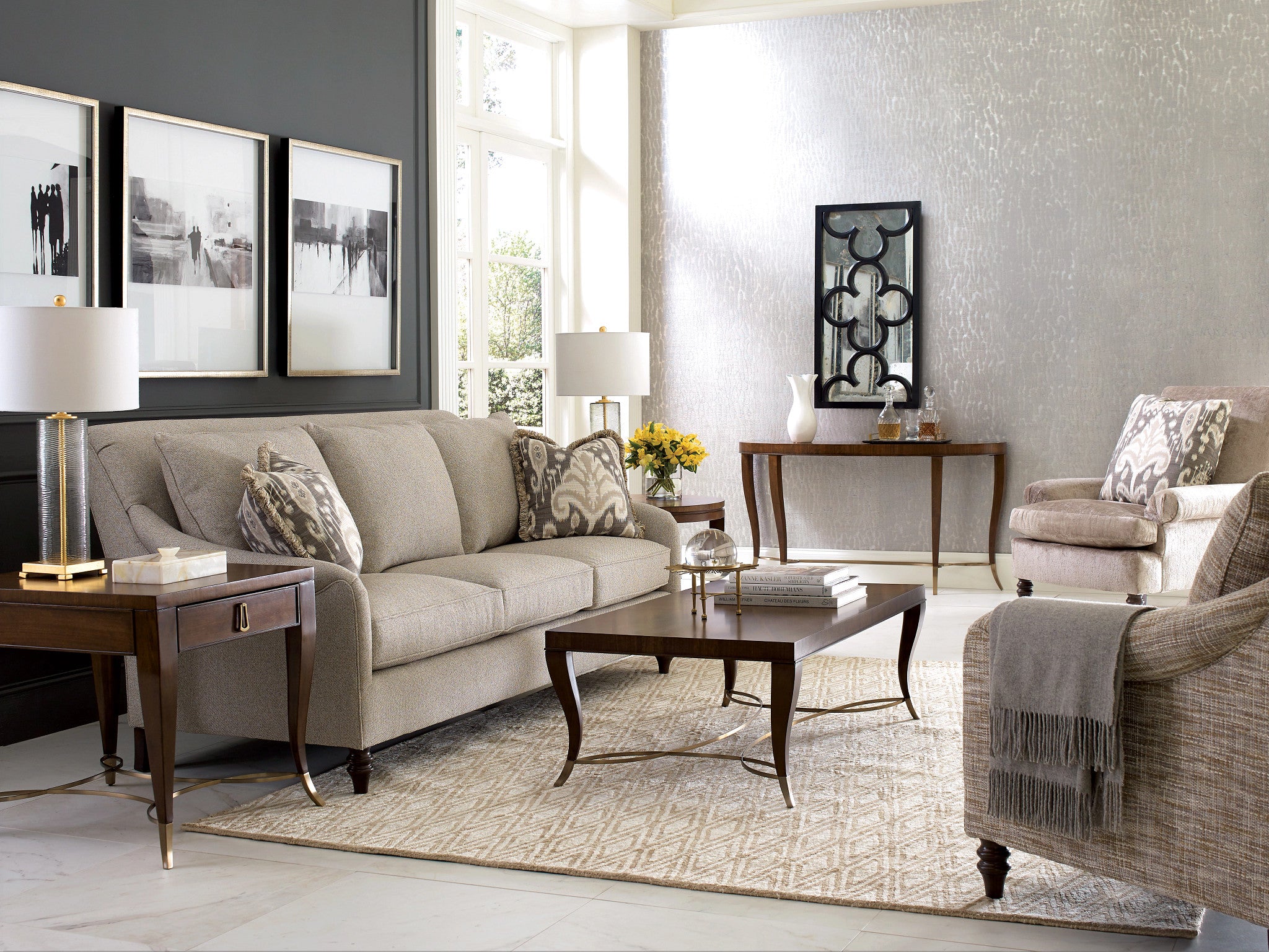 American Drew Vantage Vantage Coffee Table in Warm Brown
