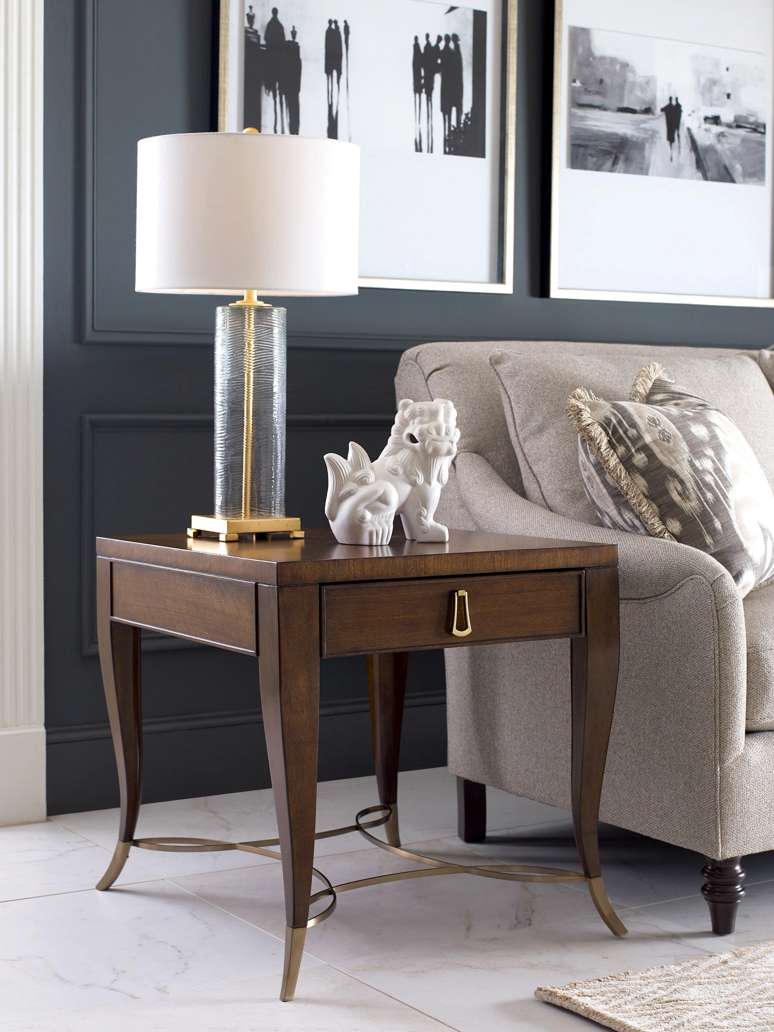 American Drew Vantage Vantage End Table in Warm Brown