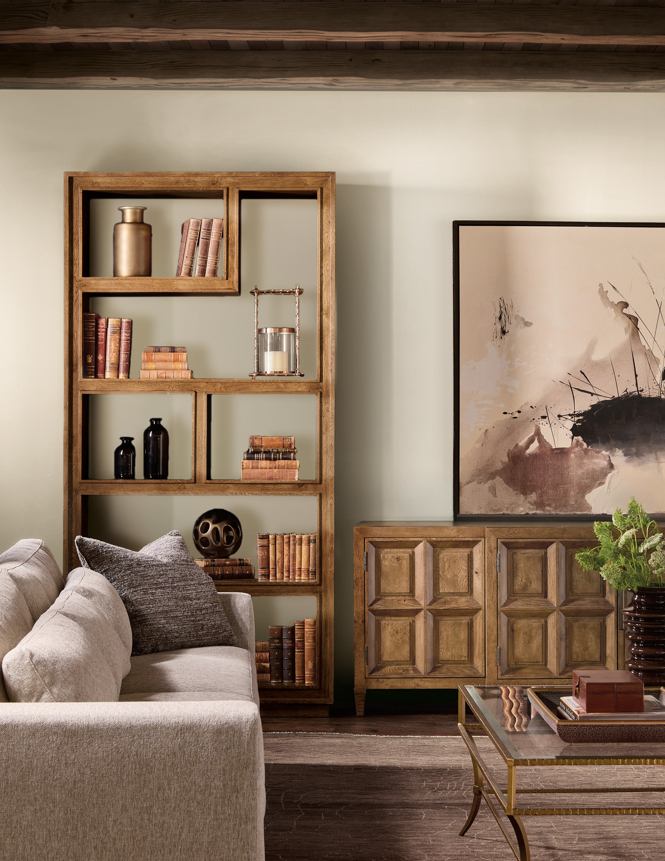 Hooker Furniture Melange Nikos Credenza in Medium Wood