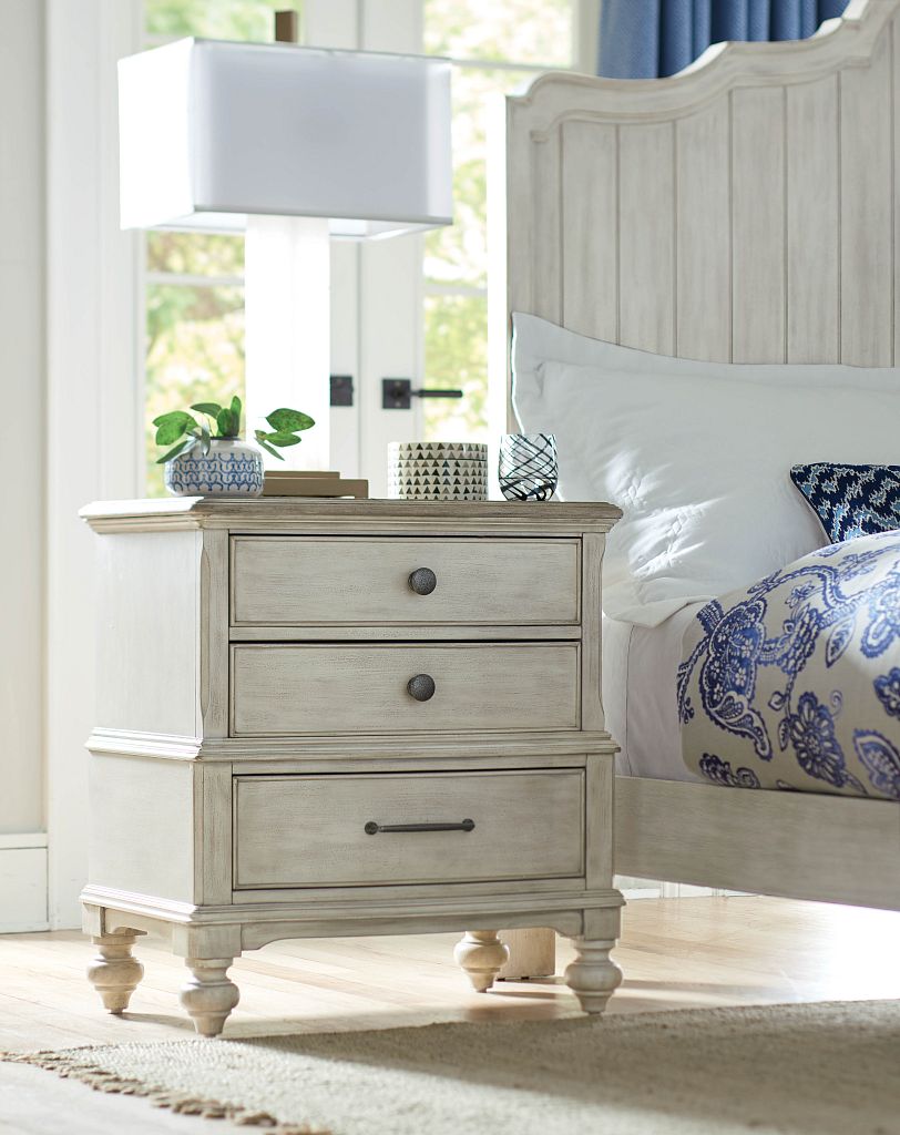 American Drew Litchfield Moray Nightstand in Sun Washed/Driftwood