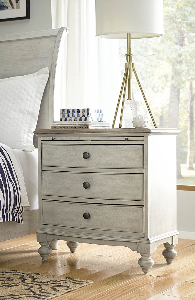 American Drew Litchfield Elgin Bedside Chest in Sun Washed/Driftwood