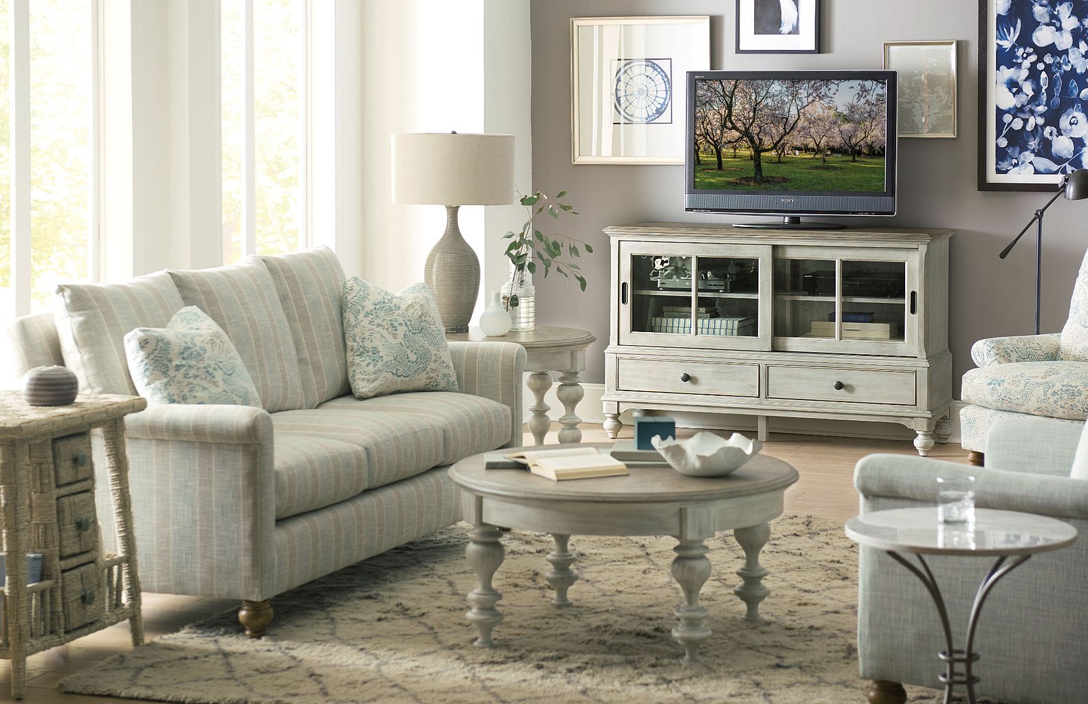 American Drew Litchfield Ludlow Entertainment Console in Sun Washed