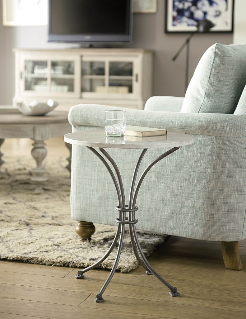 American Drew Litchfield Dover Chairside Table in White