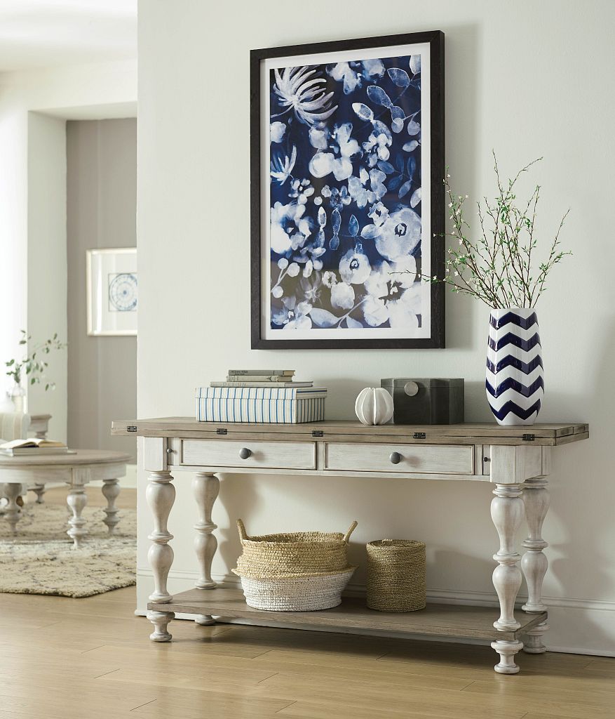 American Drew Litchfield Lakeside Flip Top Table in Sun Washed/Driftwood
