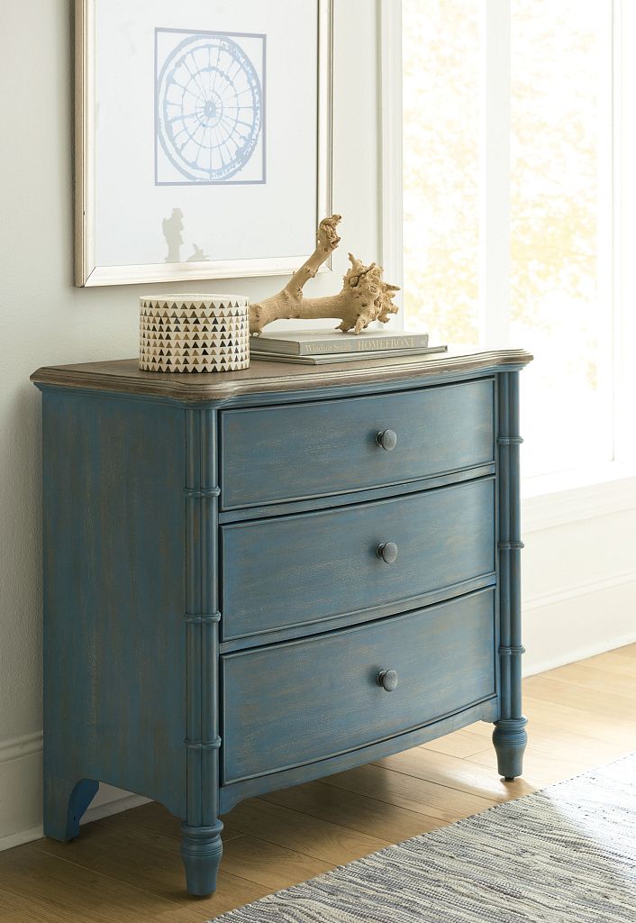 American Drew Litchfield Sundown Accent Chest Blue in Driftwood/Denim