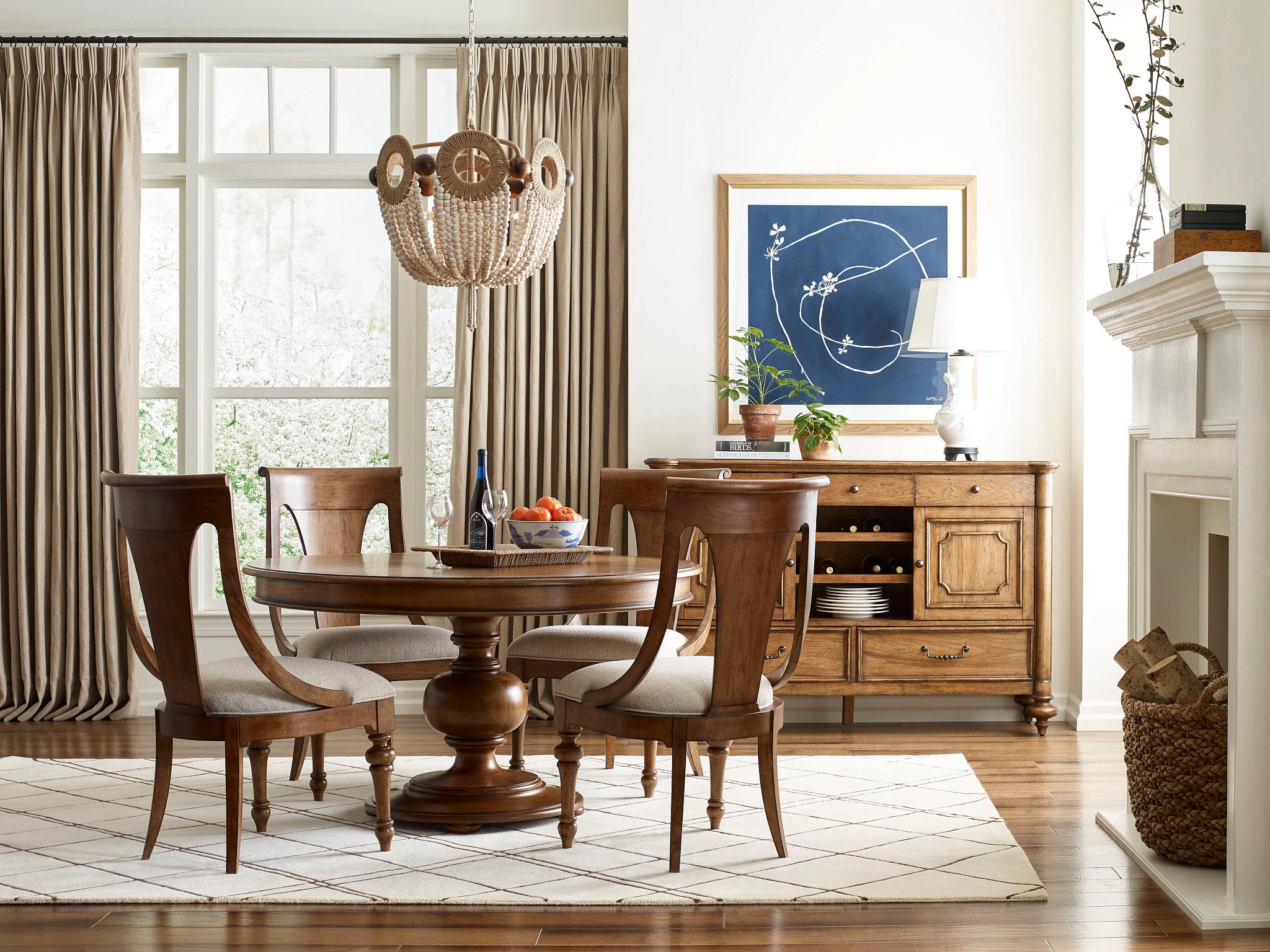 American Drew Berkshire Hillcrest Round Dining Table in Cognac