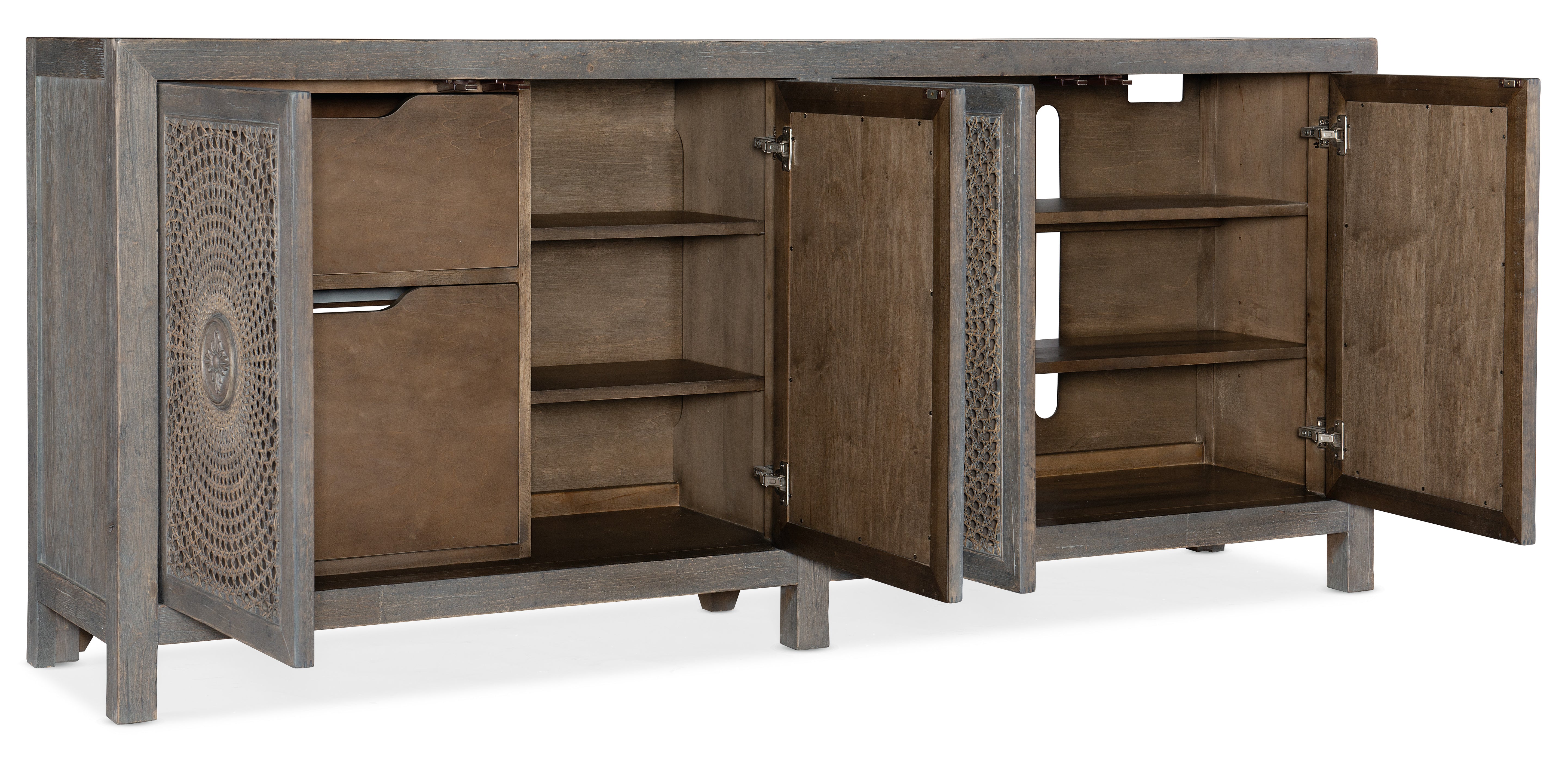 Hooker Furniture Melange Emmett Entertainment Console in Grays