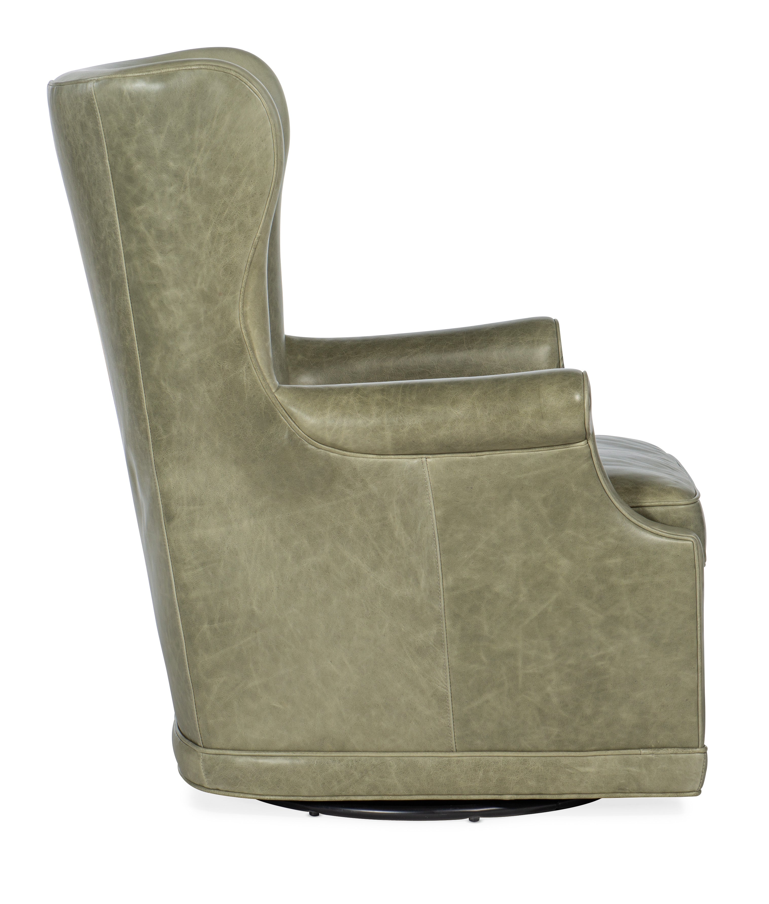 Hooker Furniture Mai Wing Swivel Club Chair in Light Green