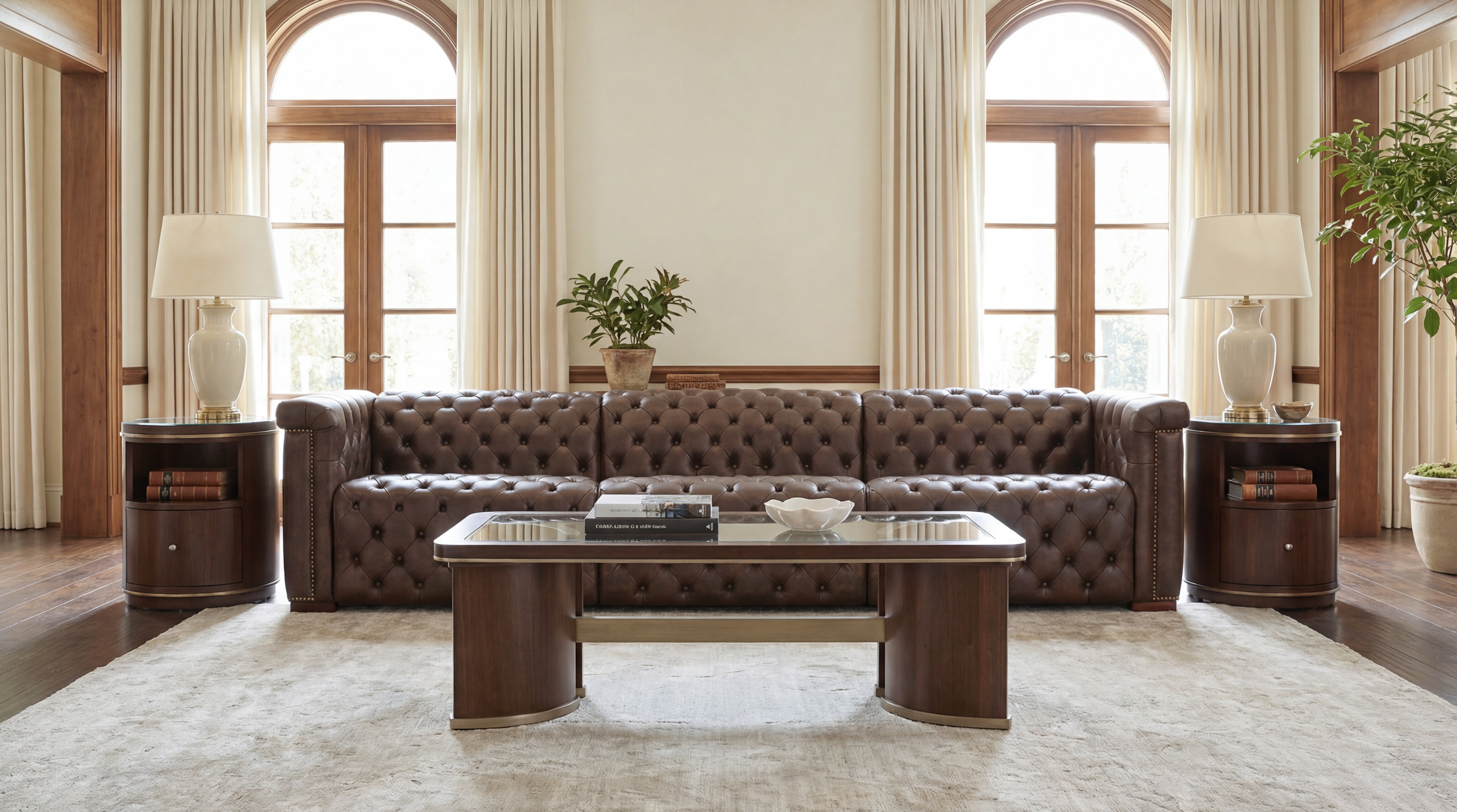 Hooker Furniture Savion Deux 3 Seat Sofa with Two Power Recliners and Three Power Headrests in Brown