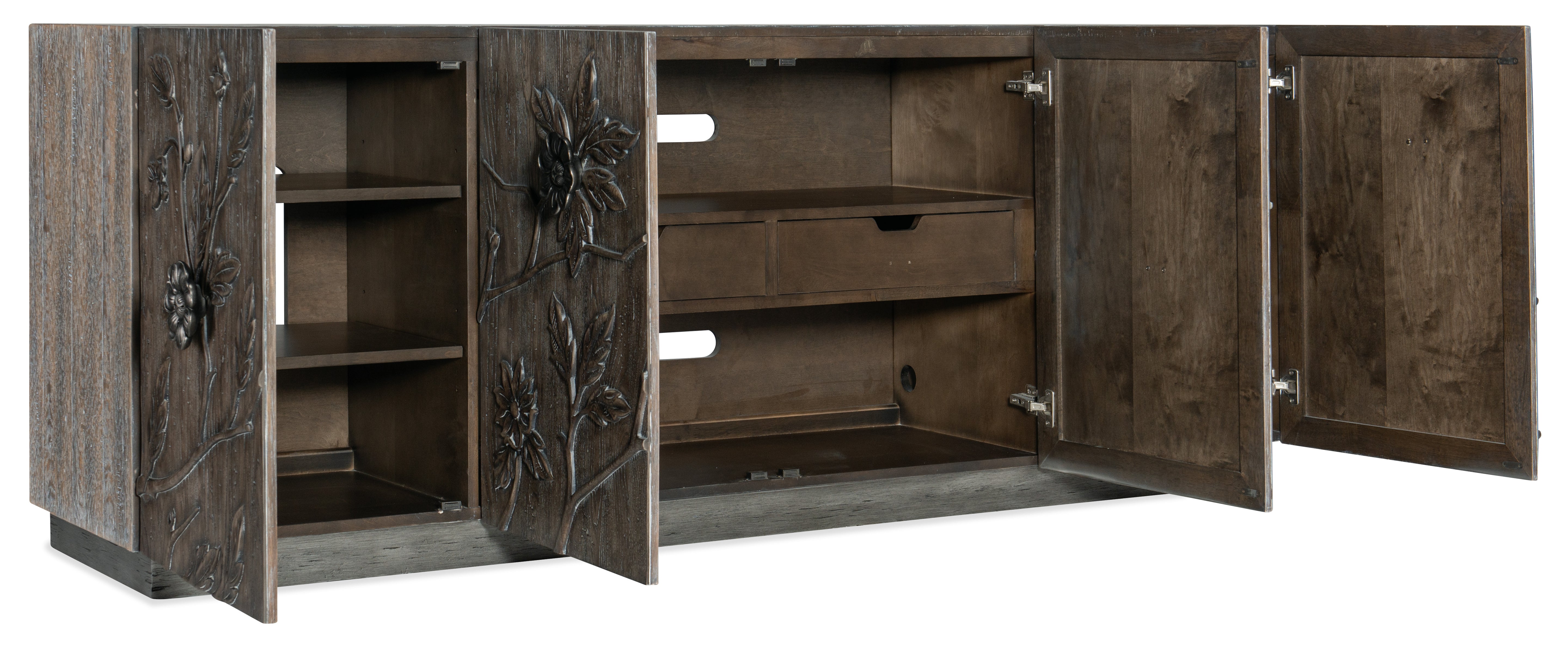 Hooker Furniture Melange Florence Four Door Credenza in Medium Wood