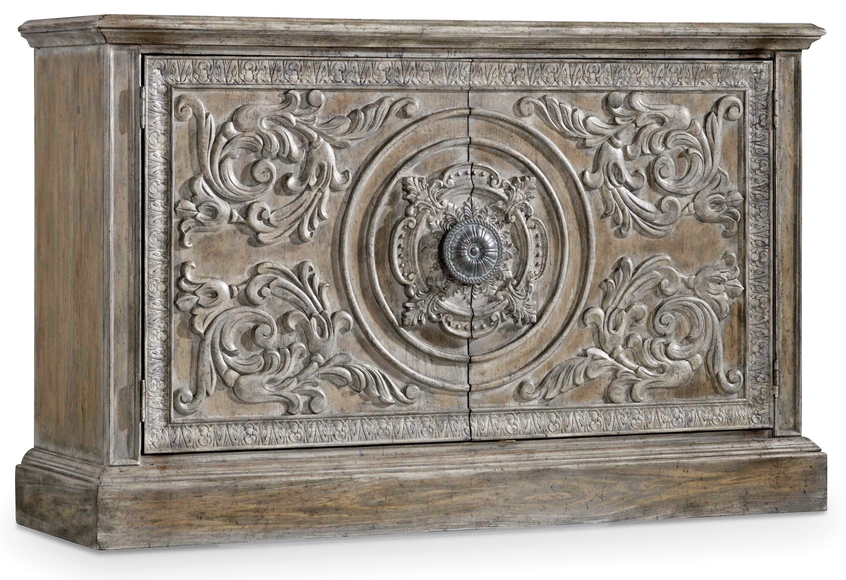 Hooker Furniture Melange Two Door Accent Console in Light Brown