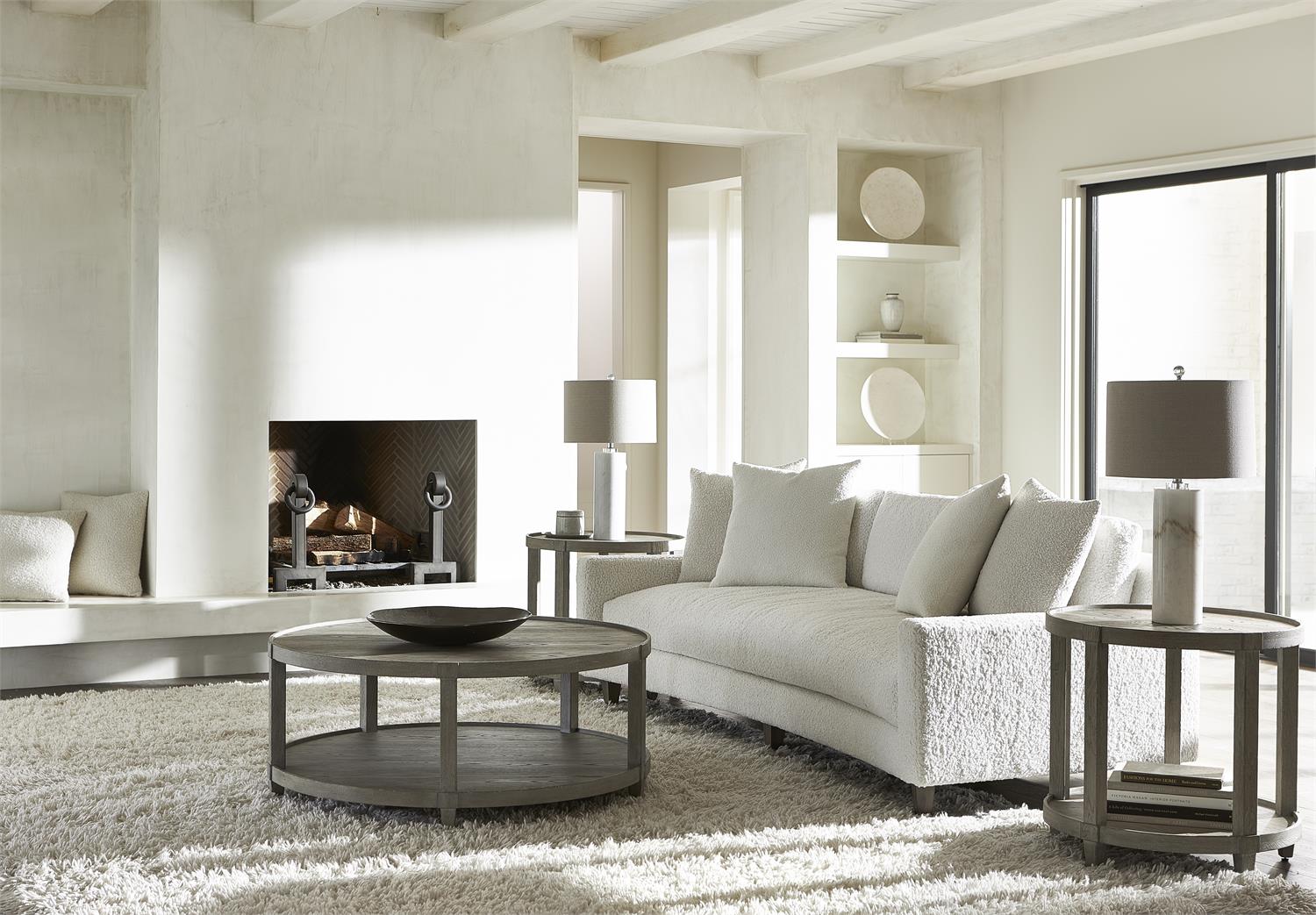 Bernhardt Furniture Albion Round Side Table in Pewter
