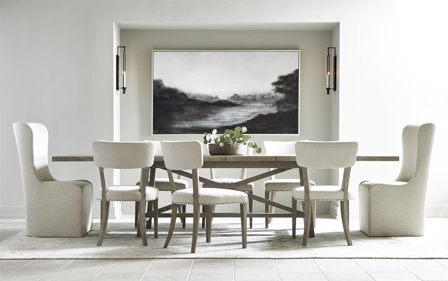 Bernhardt Furniture Albion Rectangular Dining Table in Pewter
