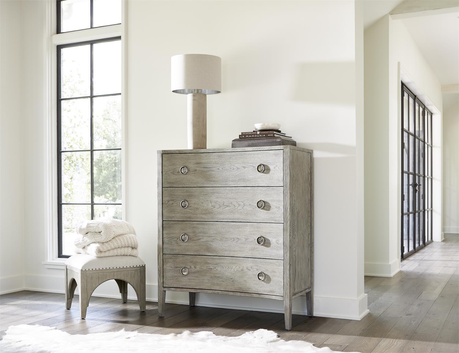 Bernhardt Furniture Albion Tall Drawer Chest in Pewter