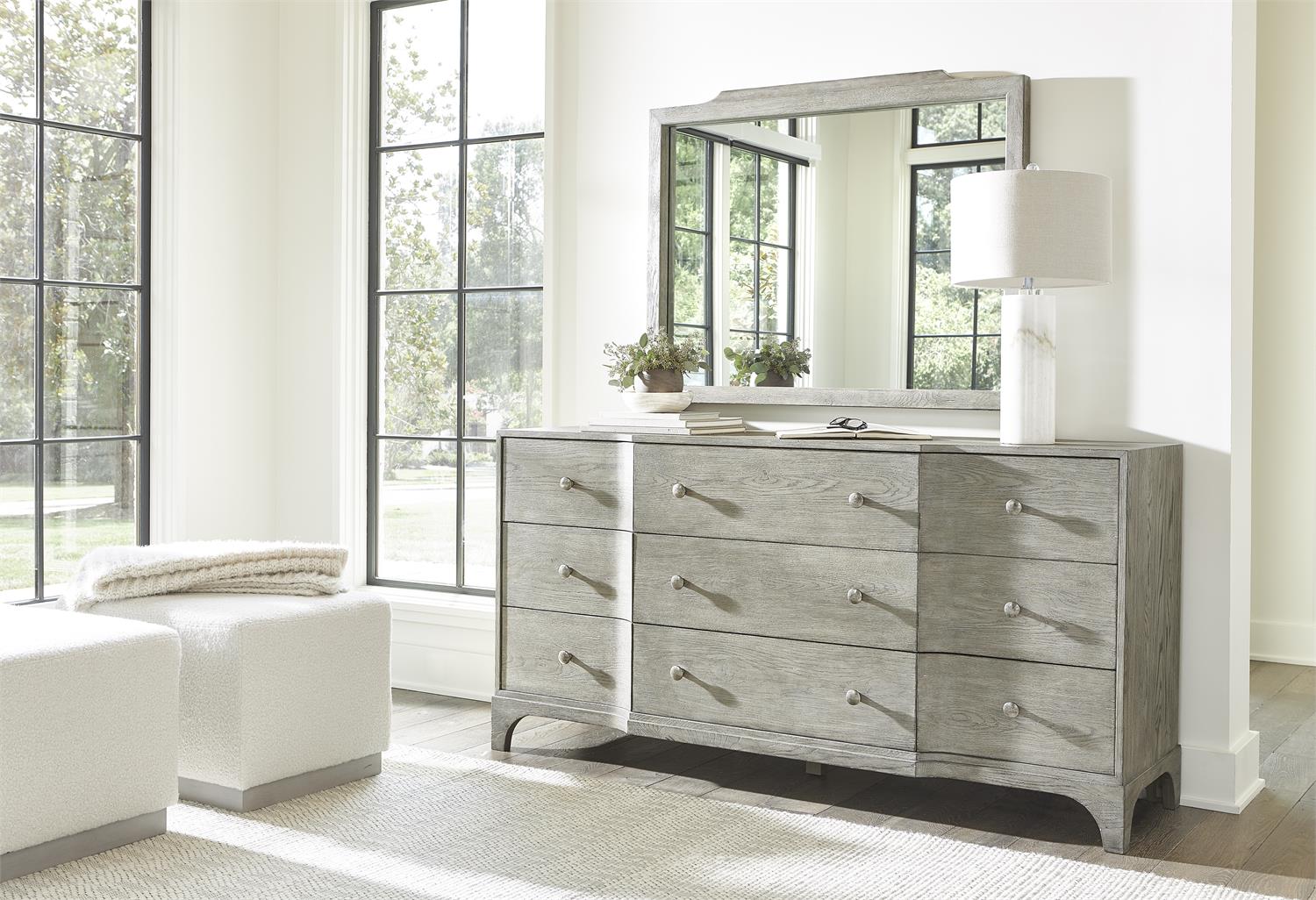 Bernhardt Furniture Albion Mirror in Pewter