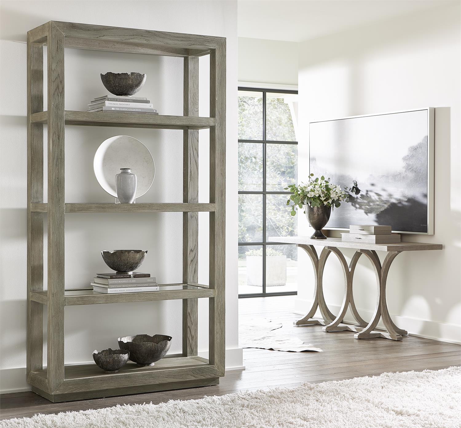 Bernhardt Furniture Albion Etagere in Pewter