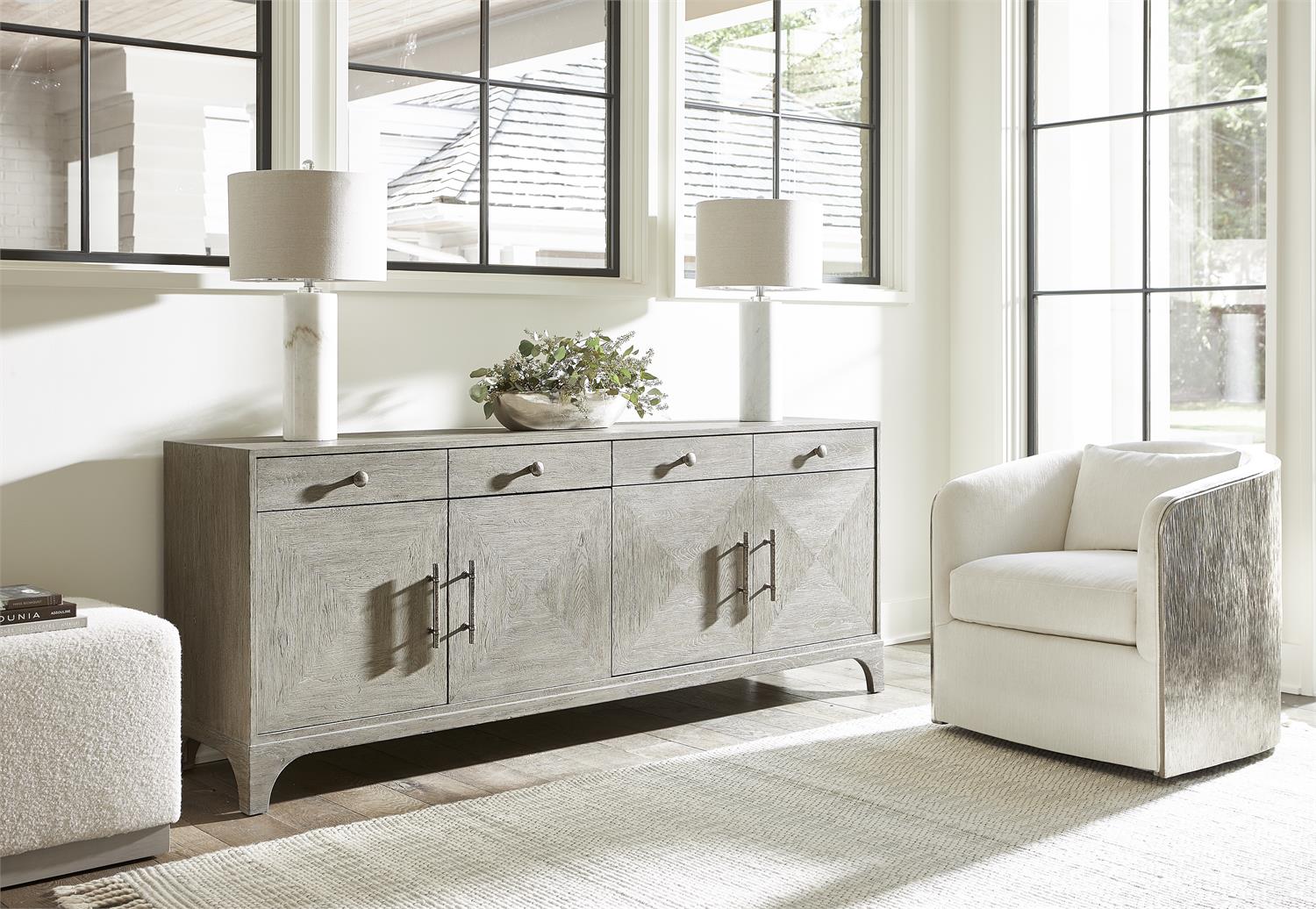 Bernhardt Furniture Albion Entertainment Credenza in Pewter