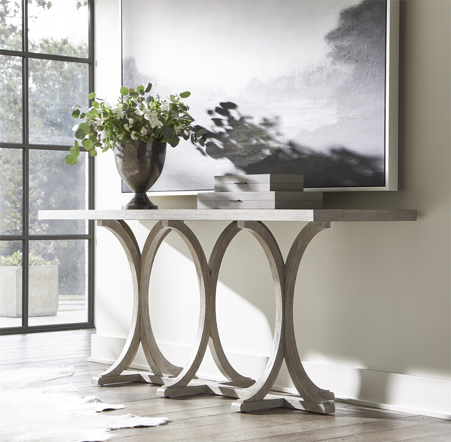 Bernhardt Furniture Albion Console Table in Pewter