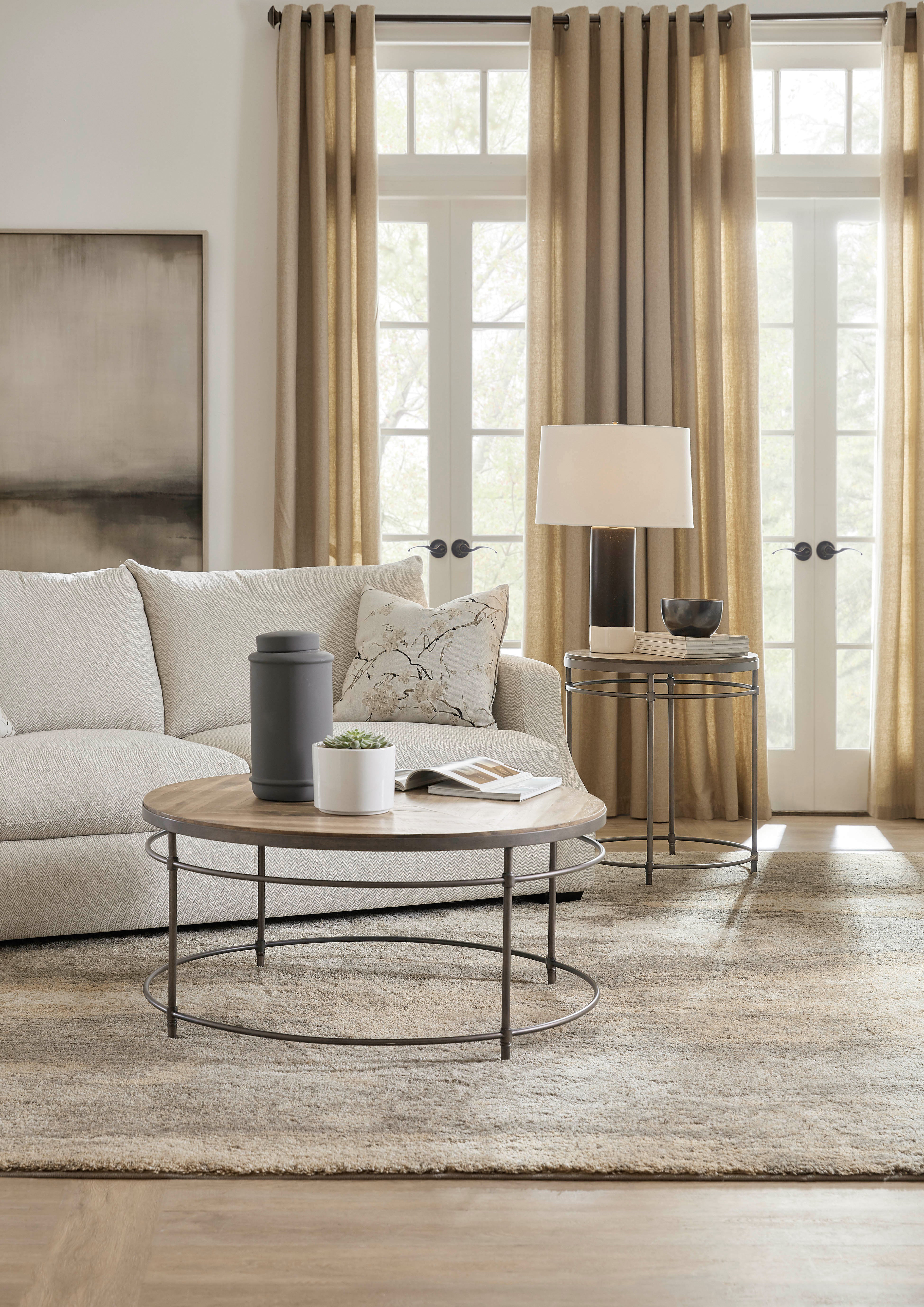 Hooker Furniture St. Armand Round End Table in Bronze