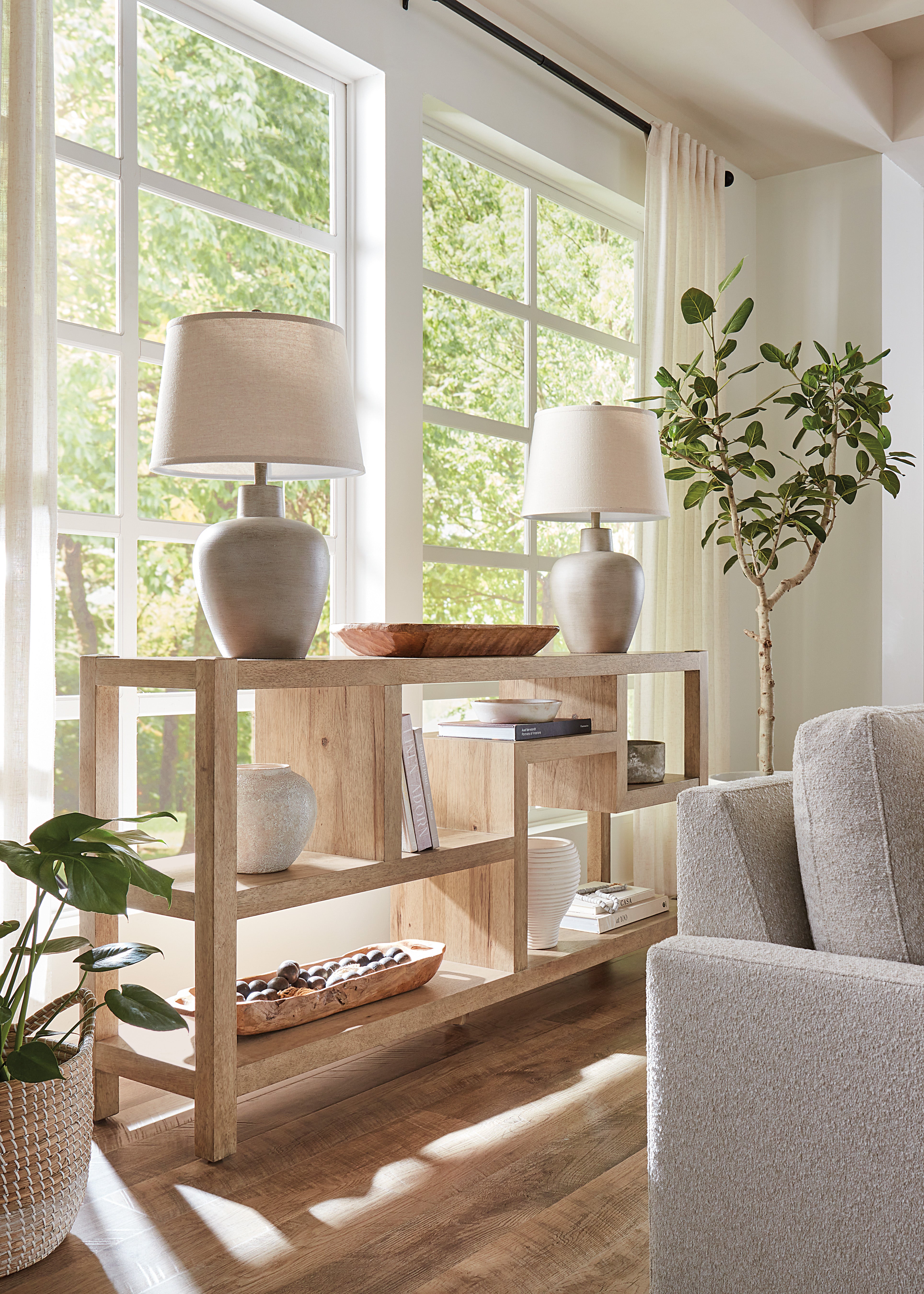 Hooker Furniture Vineyard Row Small Console in Light Wood