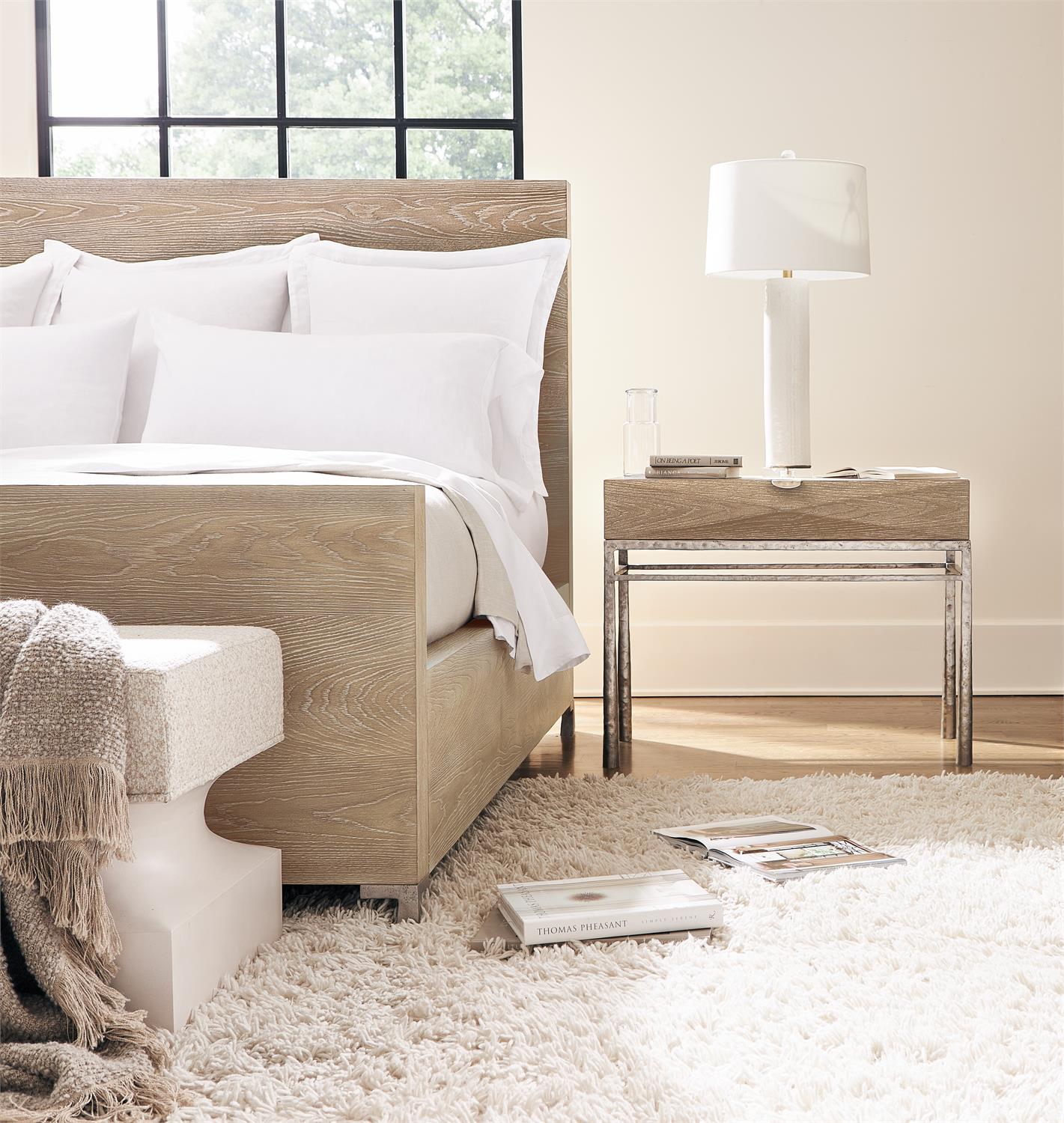 Bernhardt Furniture Aventura Open Nightstand in Marcona