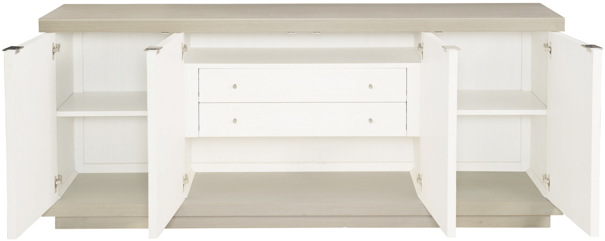Bernhardt Furniture Axiom Buffet in Linear Grey