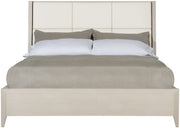 Bernhardt Furniture Axiom Platform Panel Bed in Linear Grey