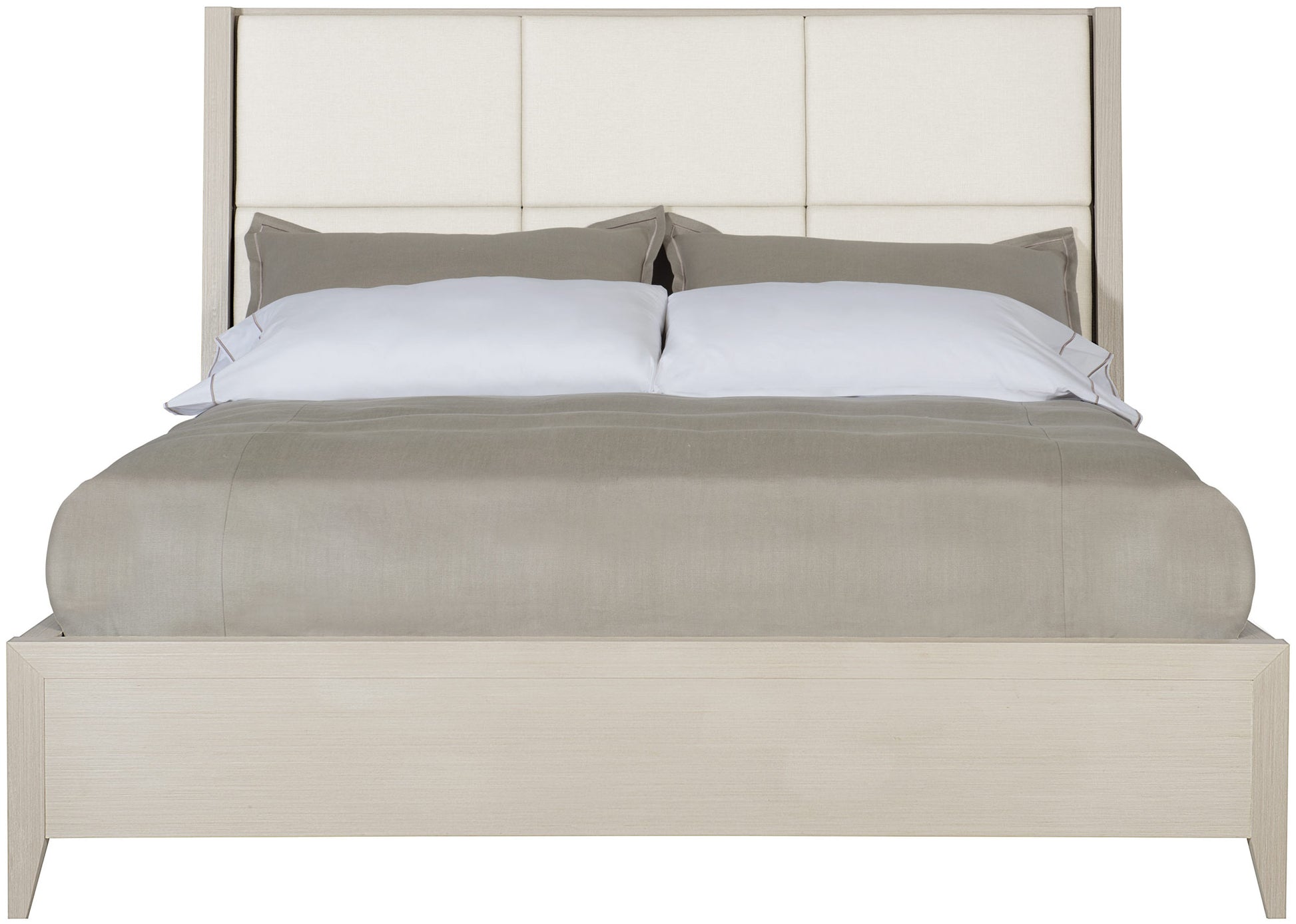 Bernhardt Furniture Axiom Platform Panel Bed in Linear Grey