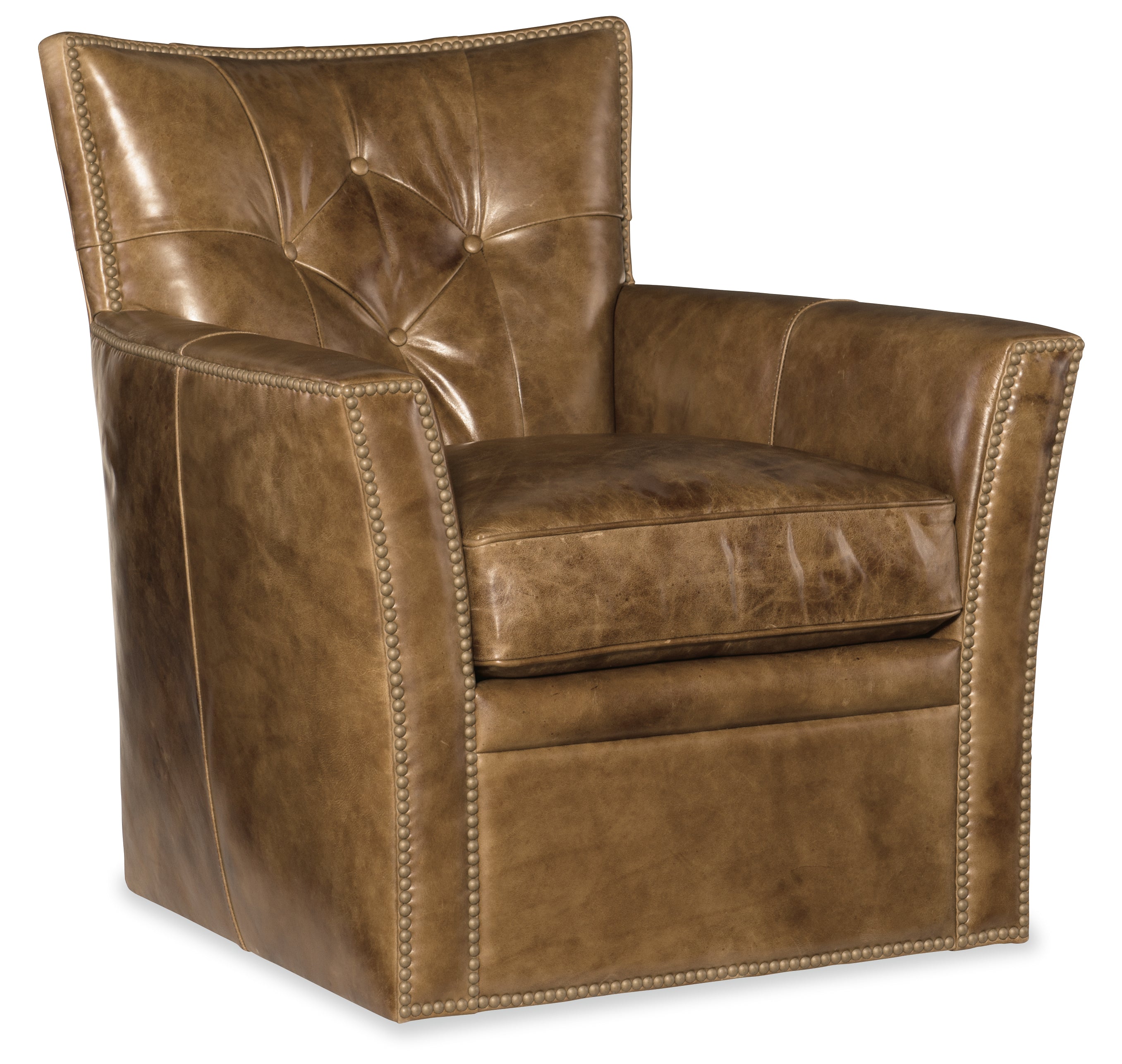 Hooker Furniture Conner Swivel Club Chair in Brown