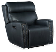 Hooker Furniture Ruthe Zero Gravity Power Recliner with Power Headrest in Dark Blue