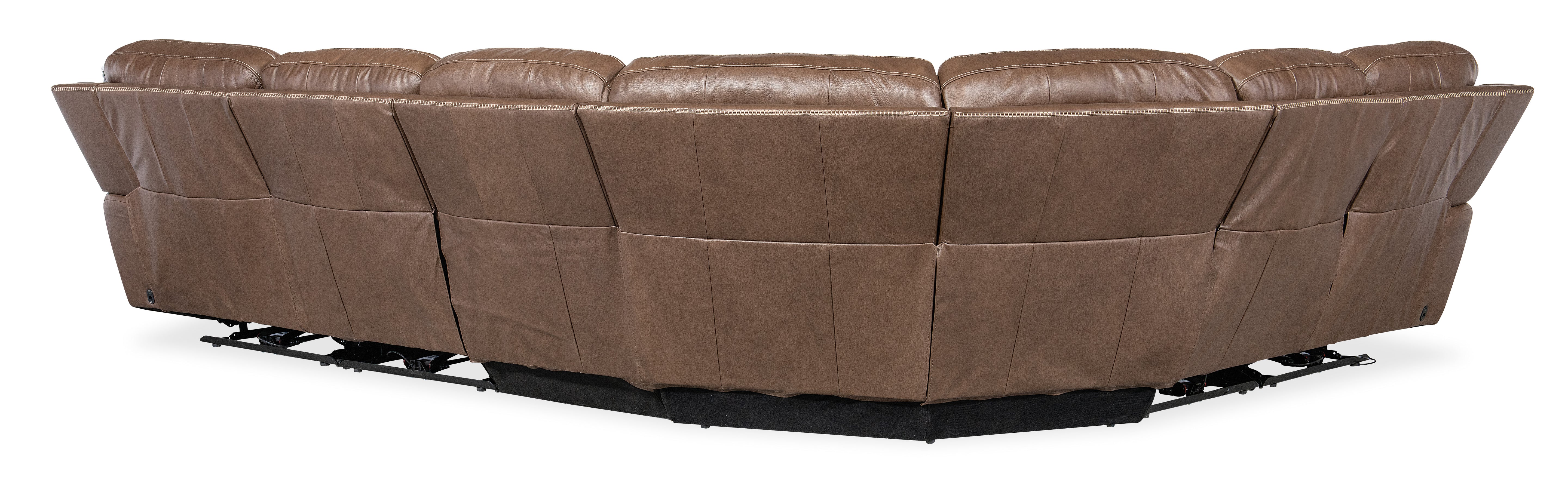 Hooker Furniture Torres 6 Piece Sectional with Power Recline & Power Headrest in Medium Brown