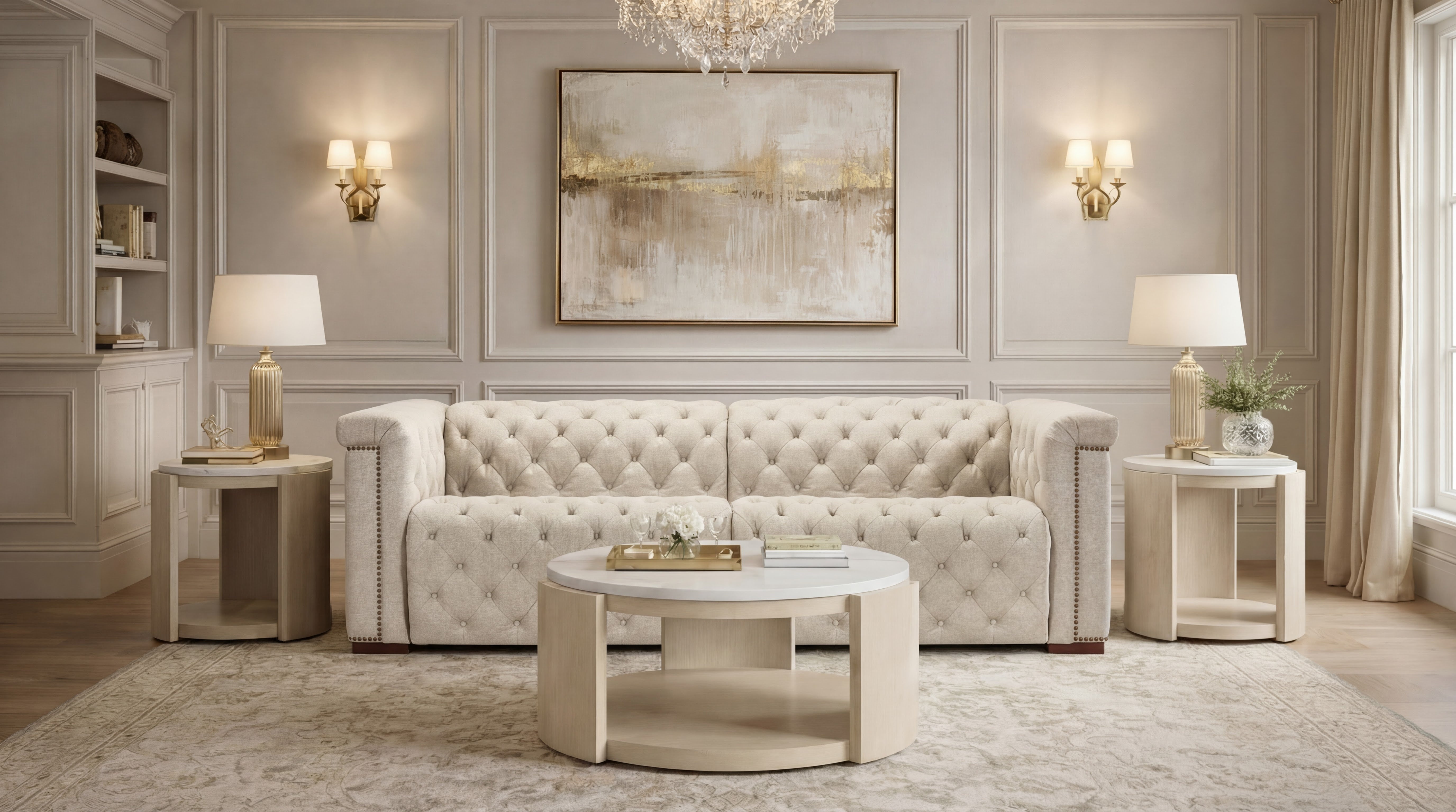 Hooker Furniture Westwood Round Cocktail Table in Light Wood
