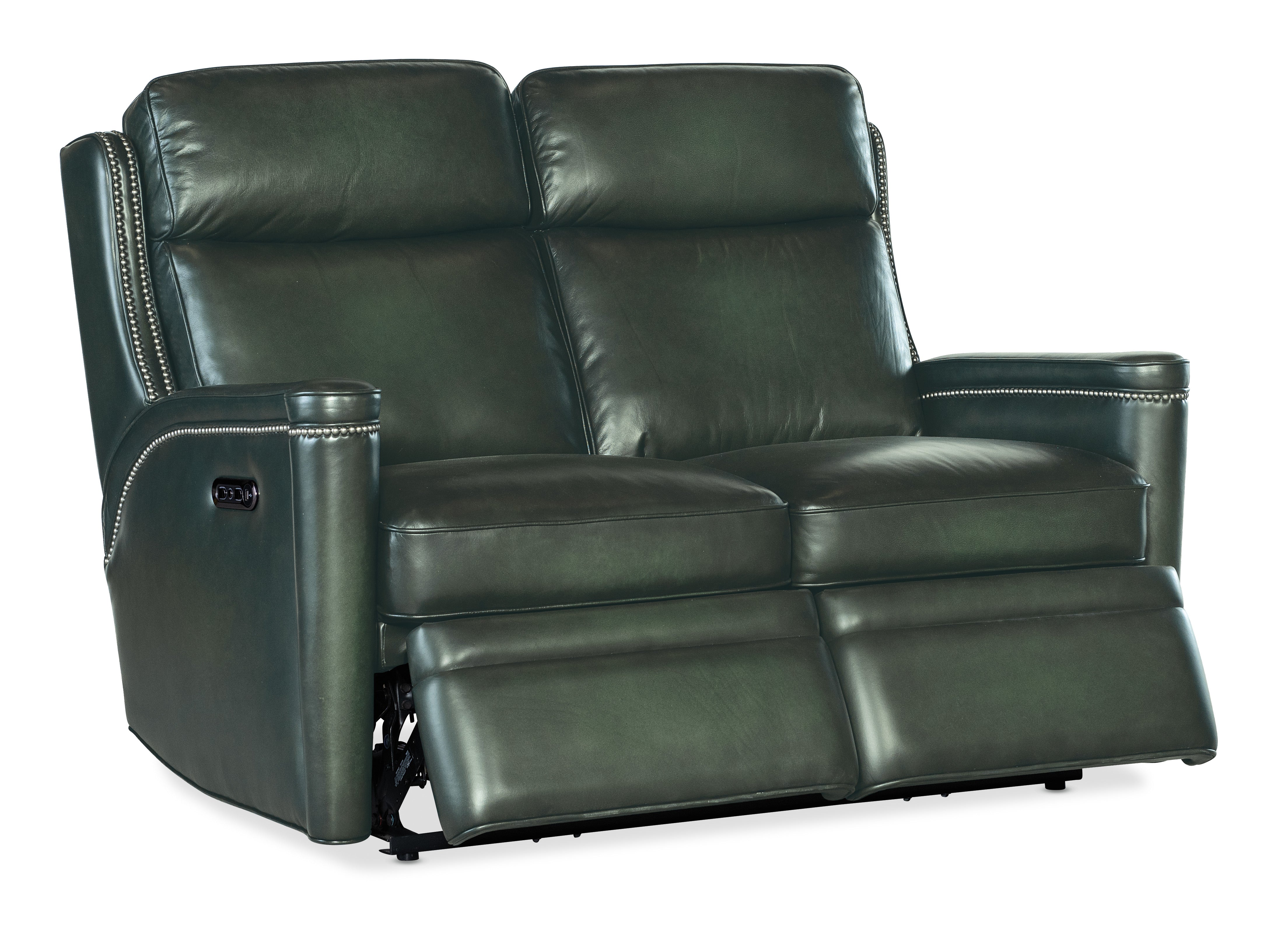 Hooker Furniture Hamilton Power Loveseat with Power Headrest in Green