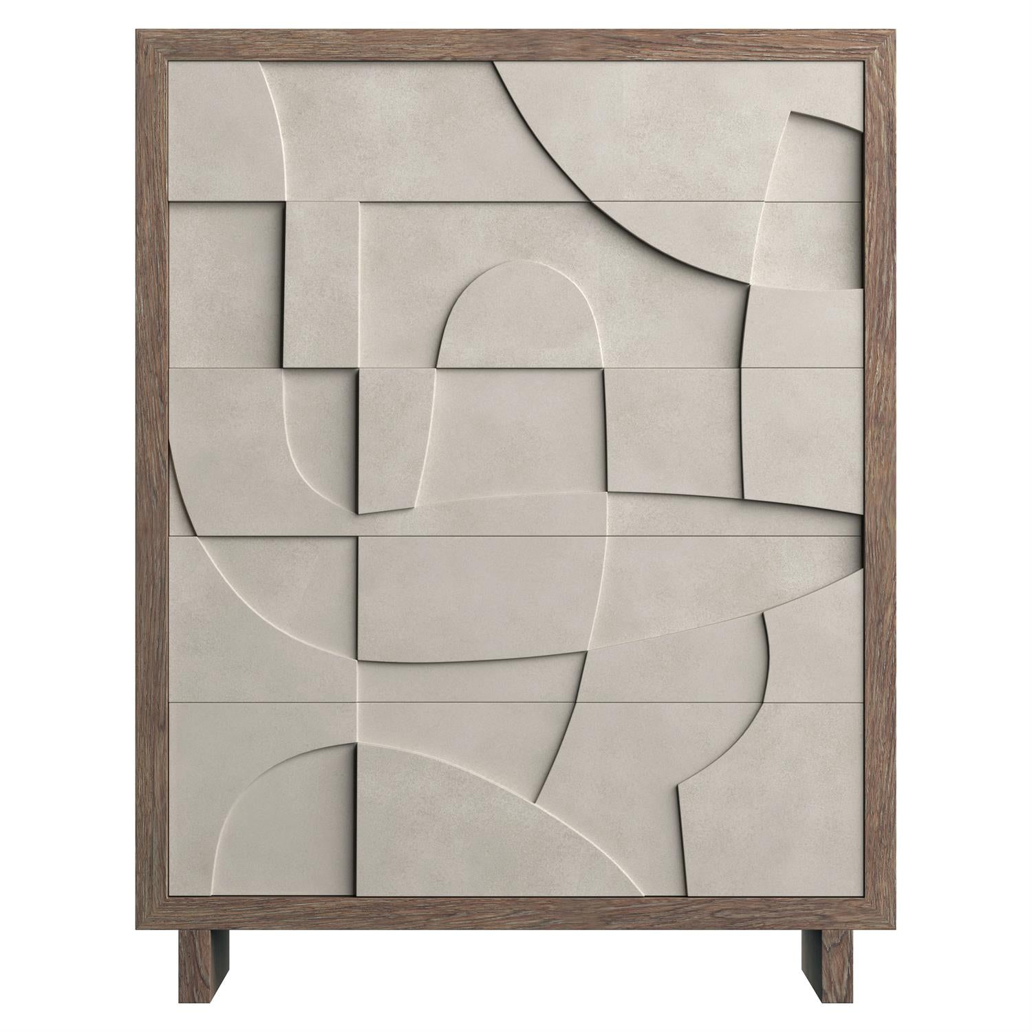 Bernhardt Furniture Casa Paros Tall Drawer Chest in Playa & Bedrock