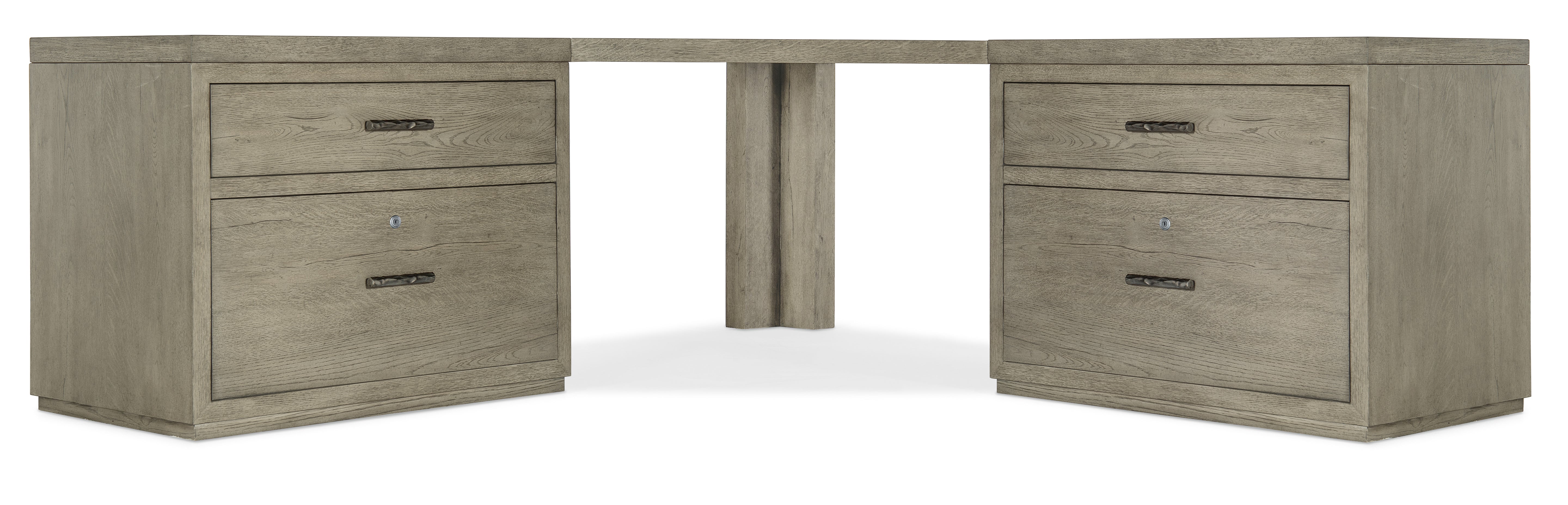 Hooker Furniture Linville Falls Corner Desk with Two Lateral Files