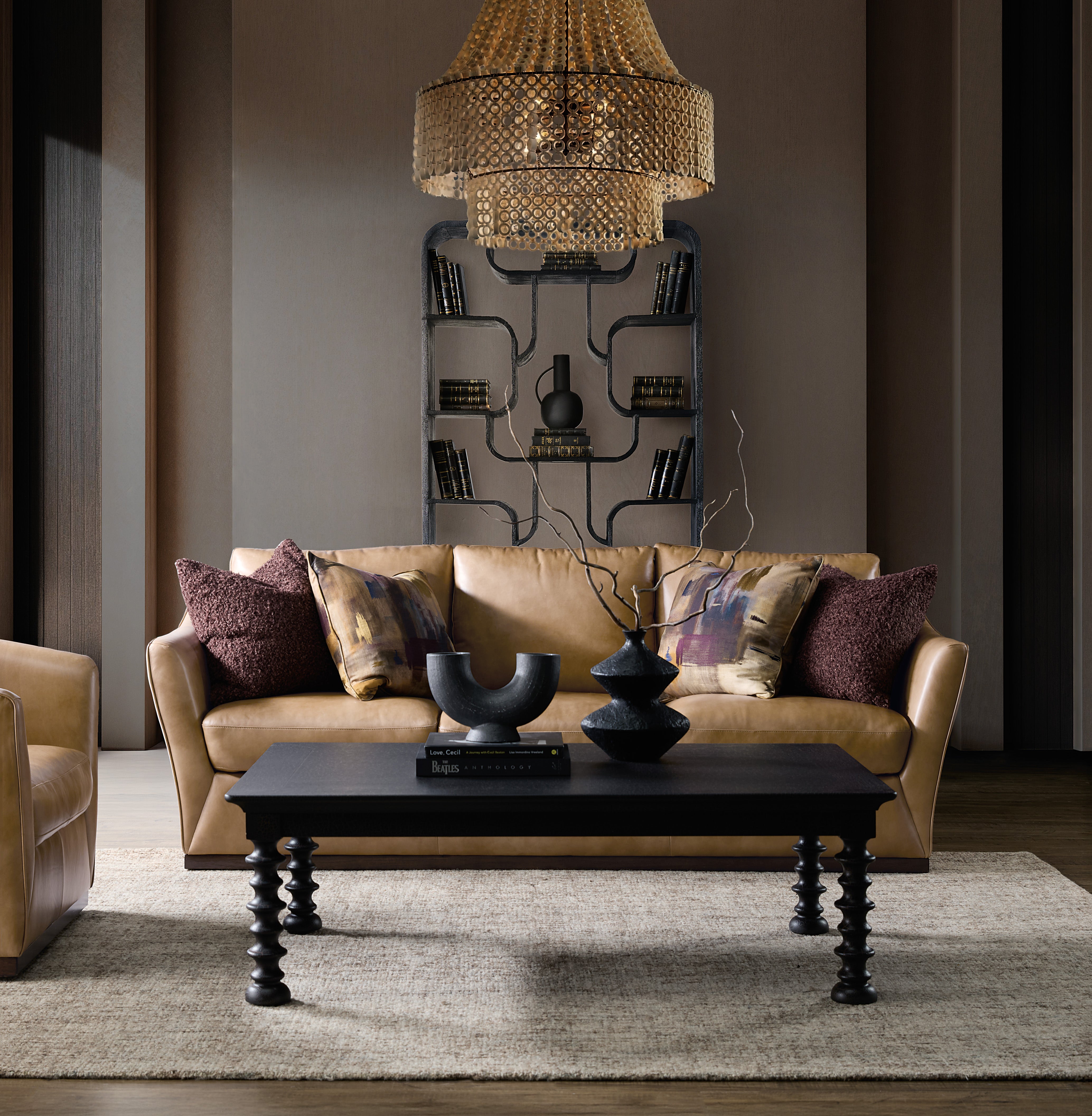 Hooker Furniture Fairfax Stationary Sofa in Brown