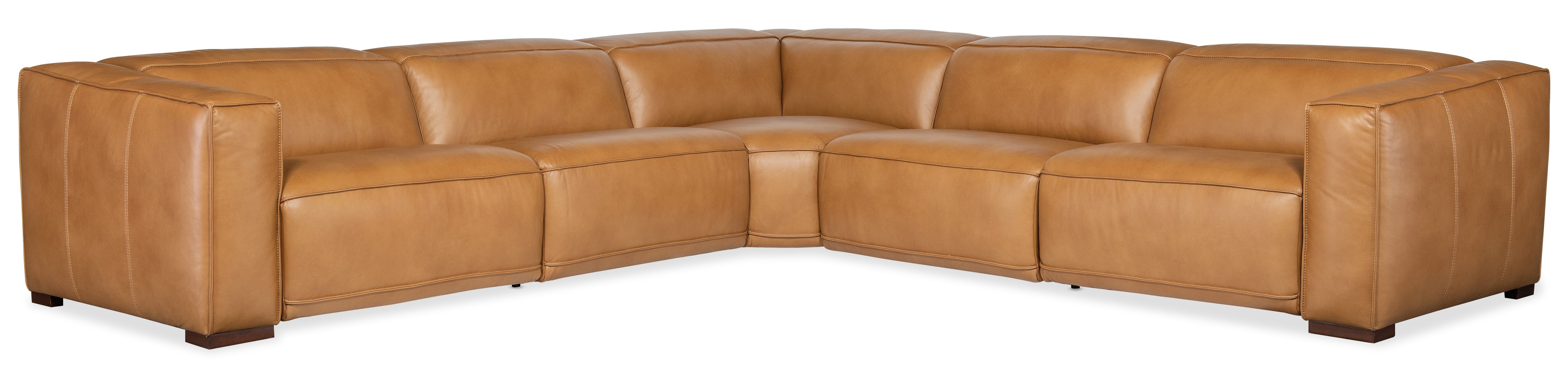 Hooker Furniture Fresco 5 Seat Sectional with Power Recline & Power Headrest in Brown