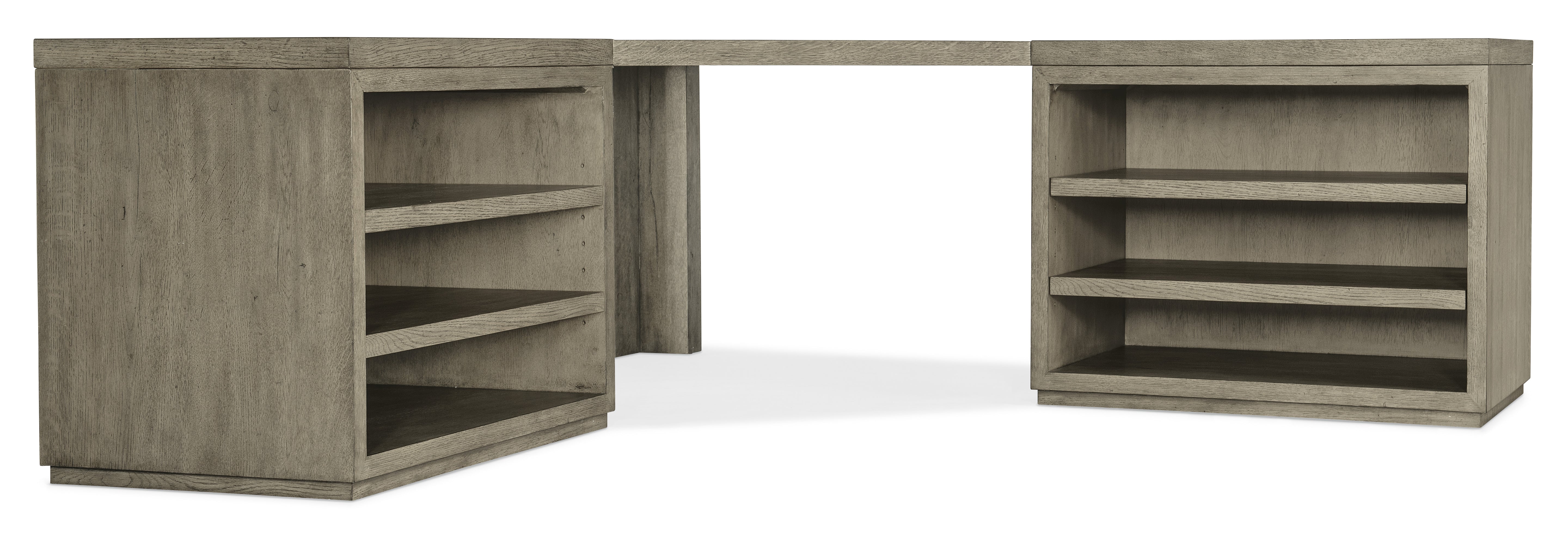 Hooker Furniture Linville Falls Corner Desk with Two Open Desk Cabinets