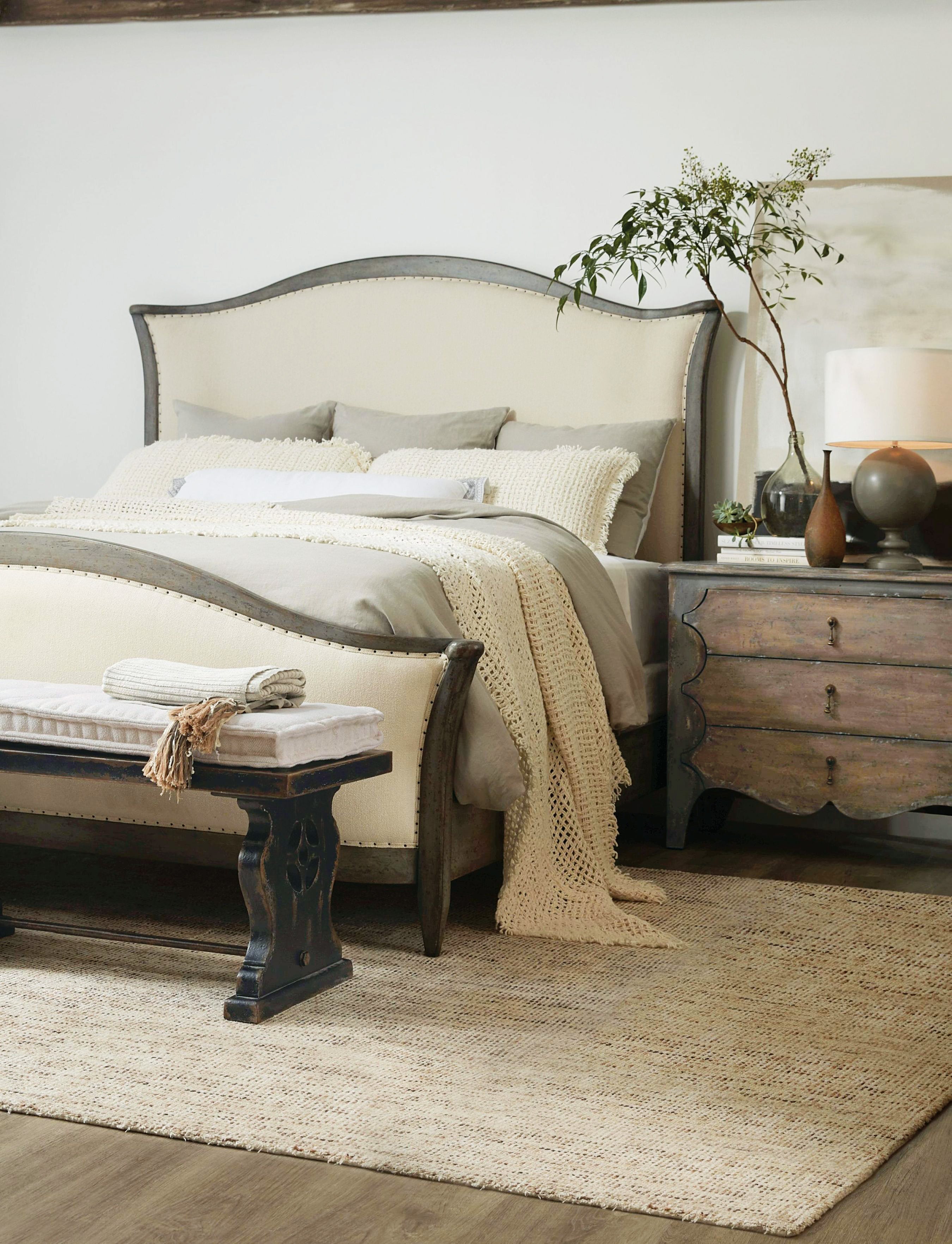 Hooker Furniture Ciao Bella Upholstered Bed- Speckled Gray