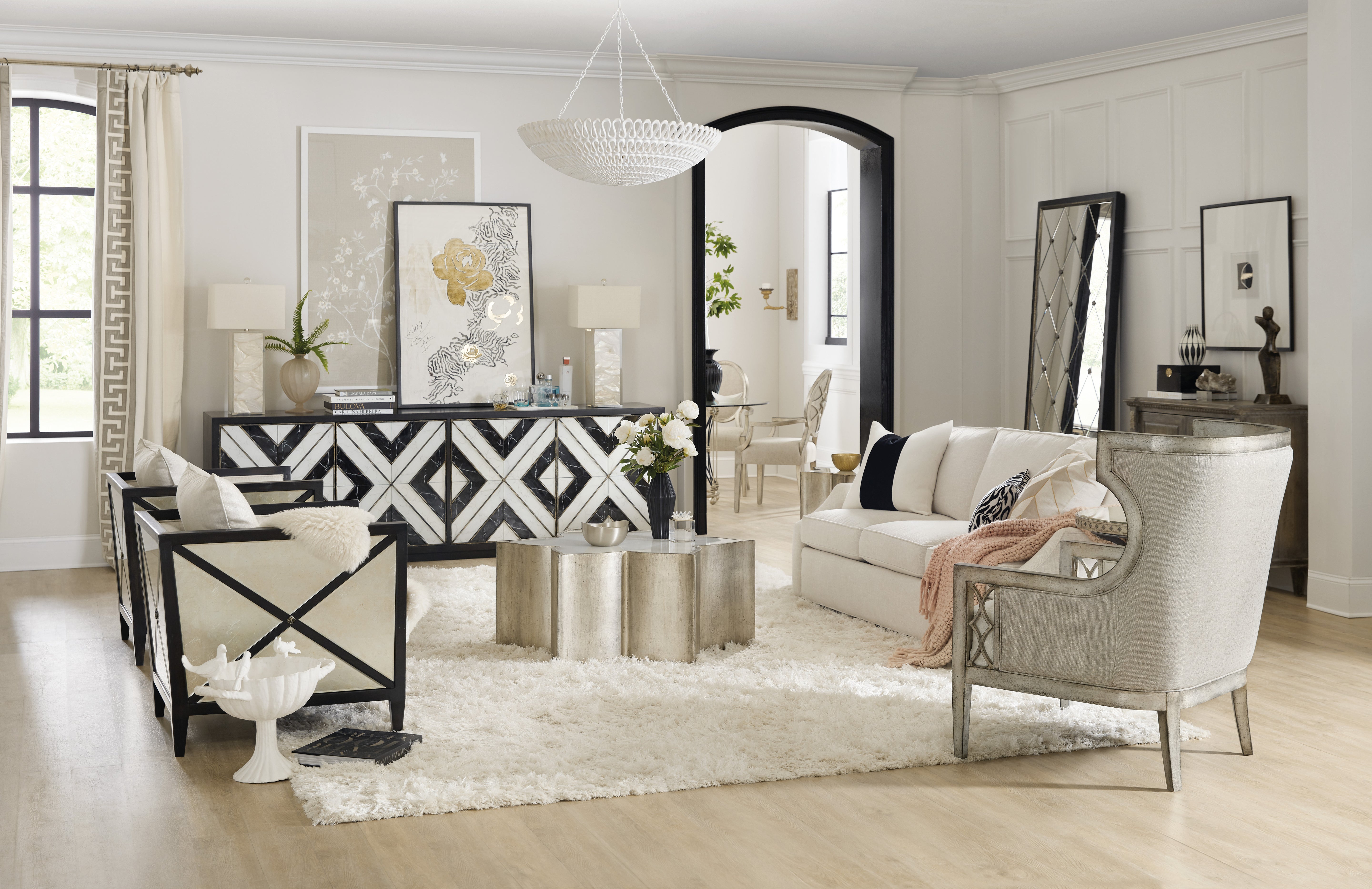 Hooker Furniture Sanctuary Debutant Wing Chair in Beige