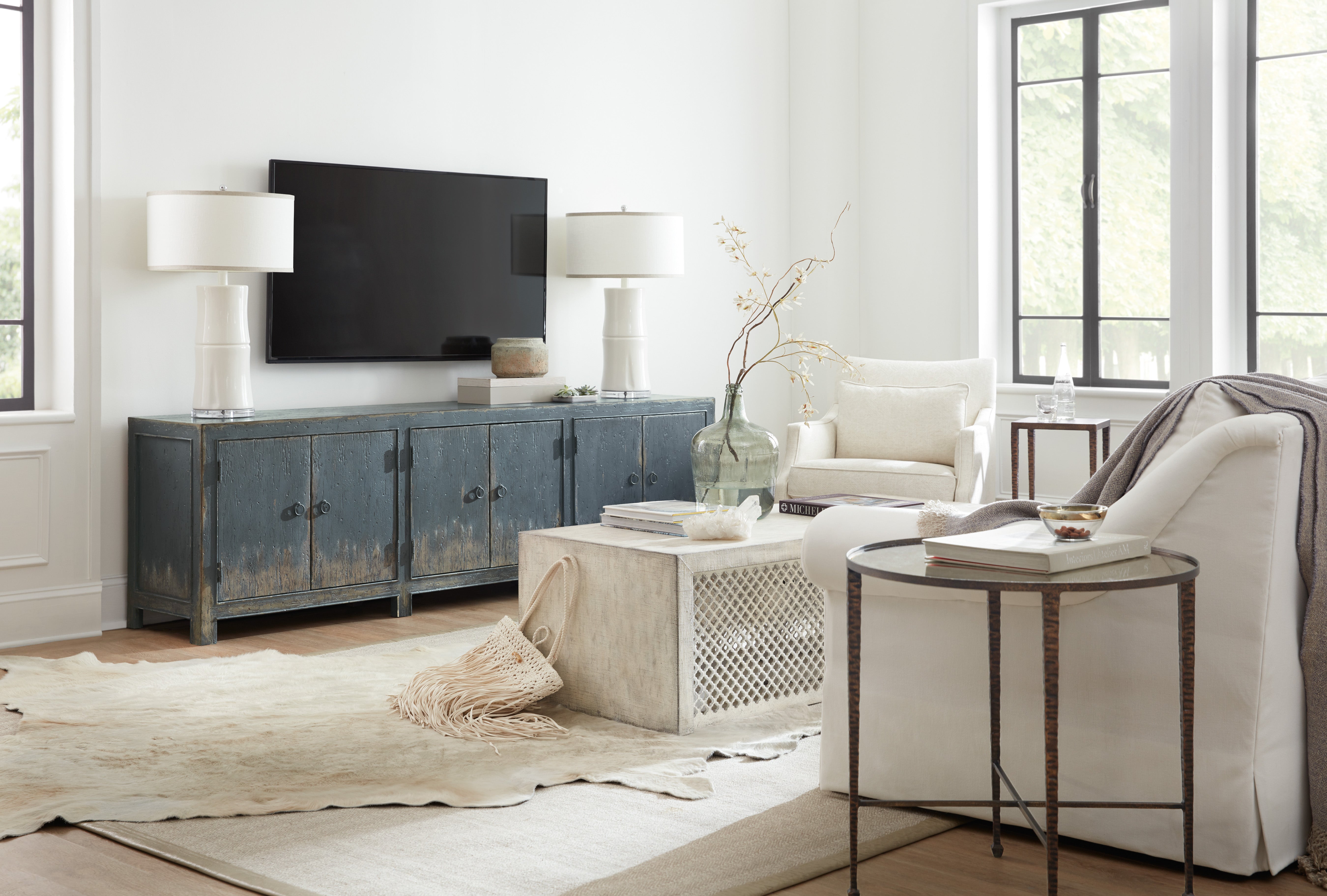 Hooker Furniture Boheme Salvator Media Console in Blues