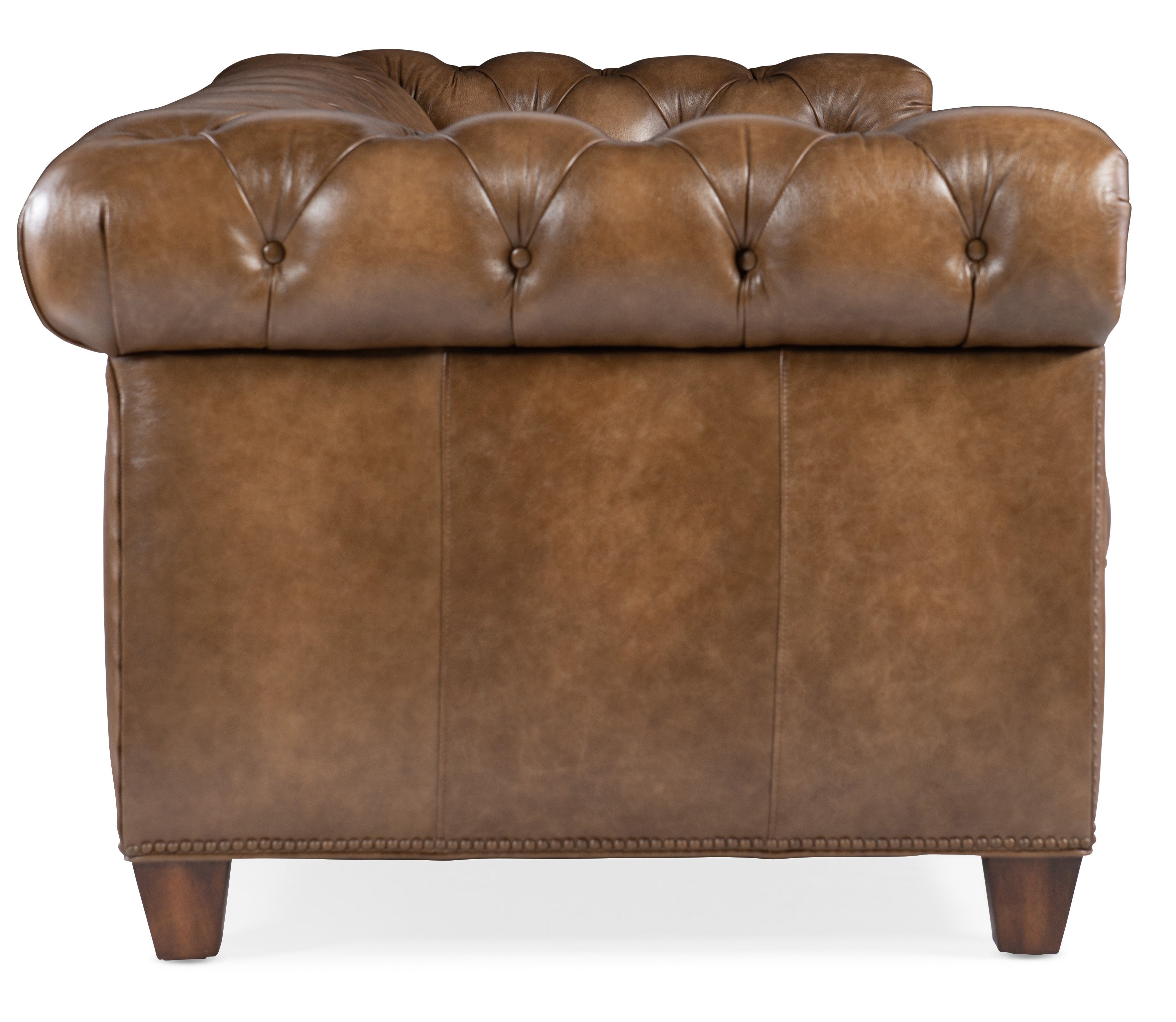Hooker Furniture Chester Tufted Stationary Sofa in Dark Brown