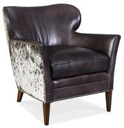 Hooker Furniture Kato leather Club Chair with Salt Pepper HOH in Dark Brown