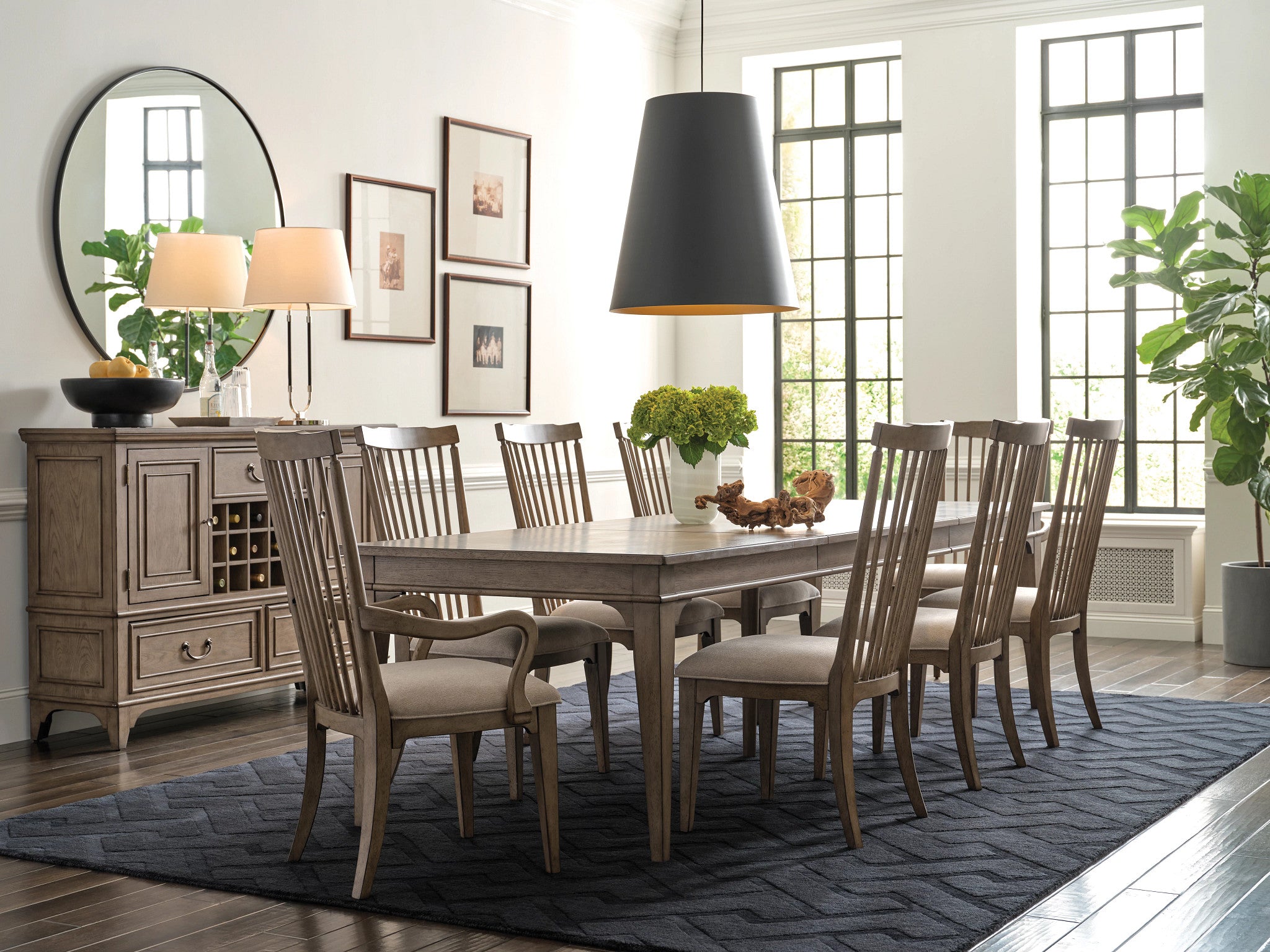 American Drew Carmine Gilliam Leg Table in Latte