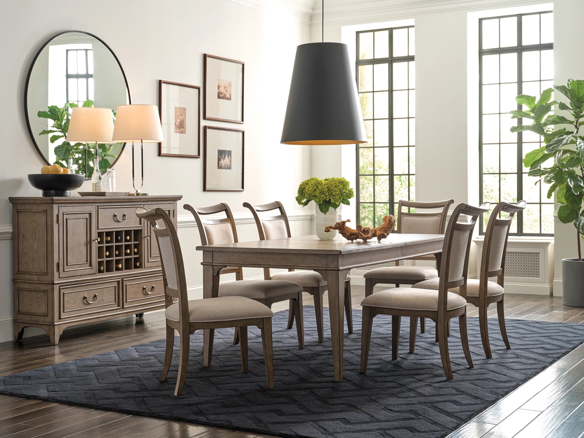 American Drew Carmine Gilliam Leg Table in Latte
