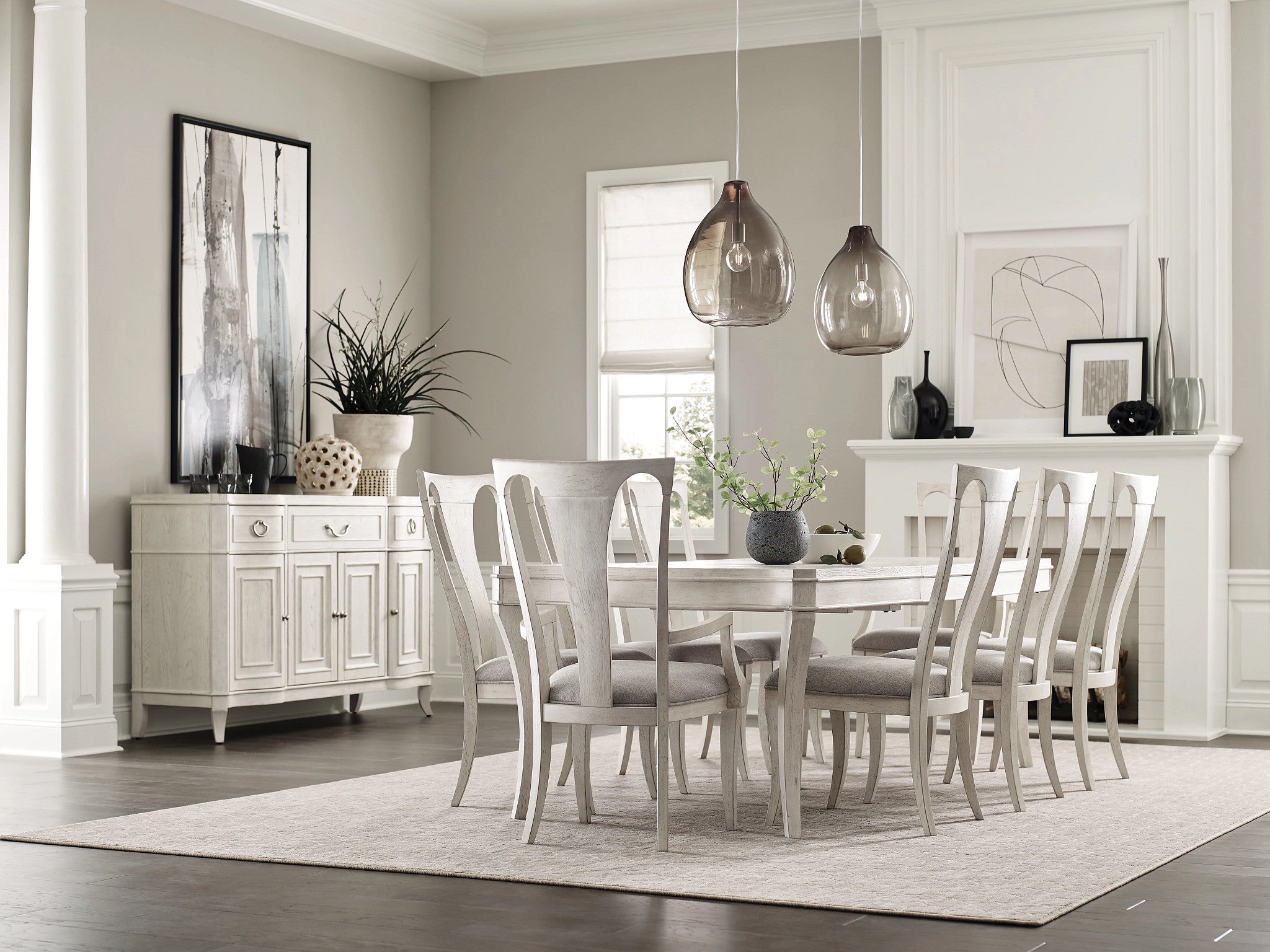 American Drew Harmony Carissa Leg Table in Eggshell