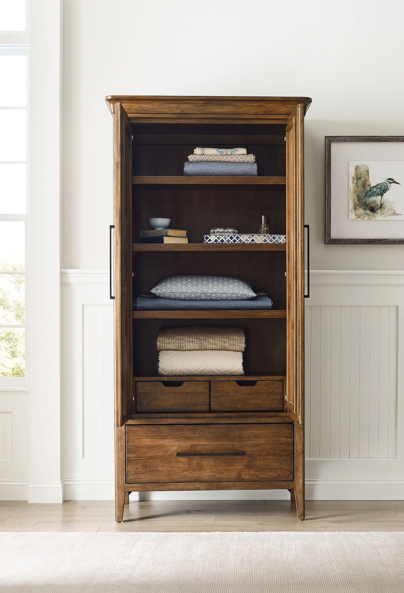 Kincaid Furniture Abode Kingsley Narrow Armoire in Warm Brunette