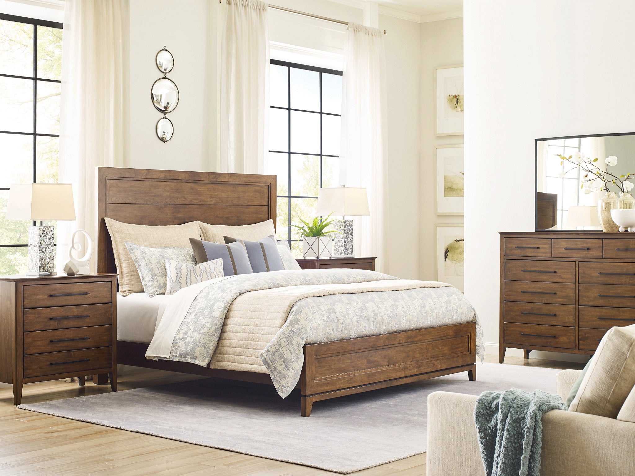 Kincaid Furniture Abode Schafer Panel Bed in Warm Brunette