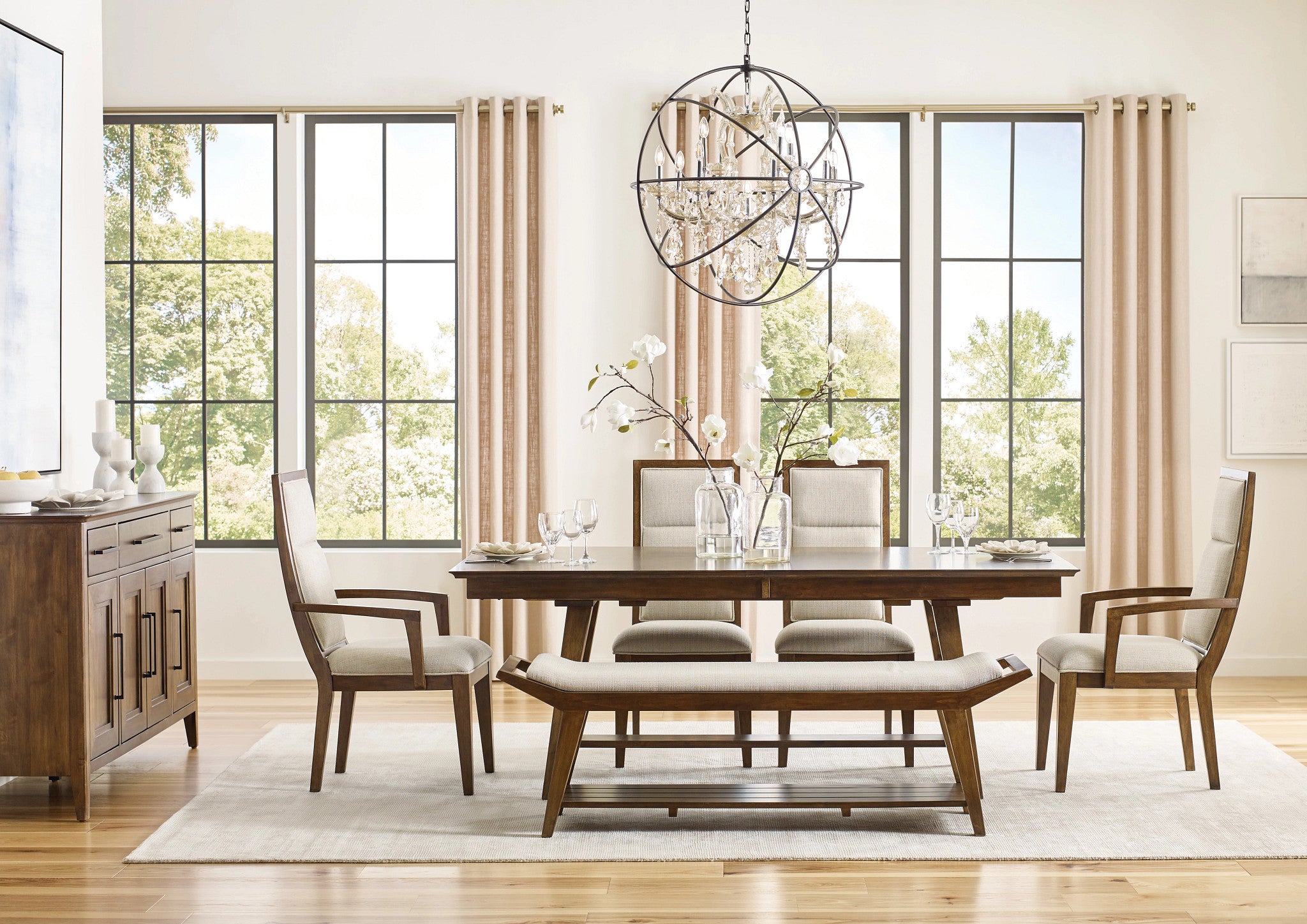 Kincaid Furniture Abode Zane Trestle Table in Warm Brunette