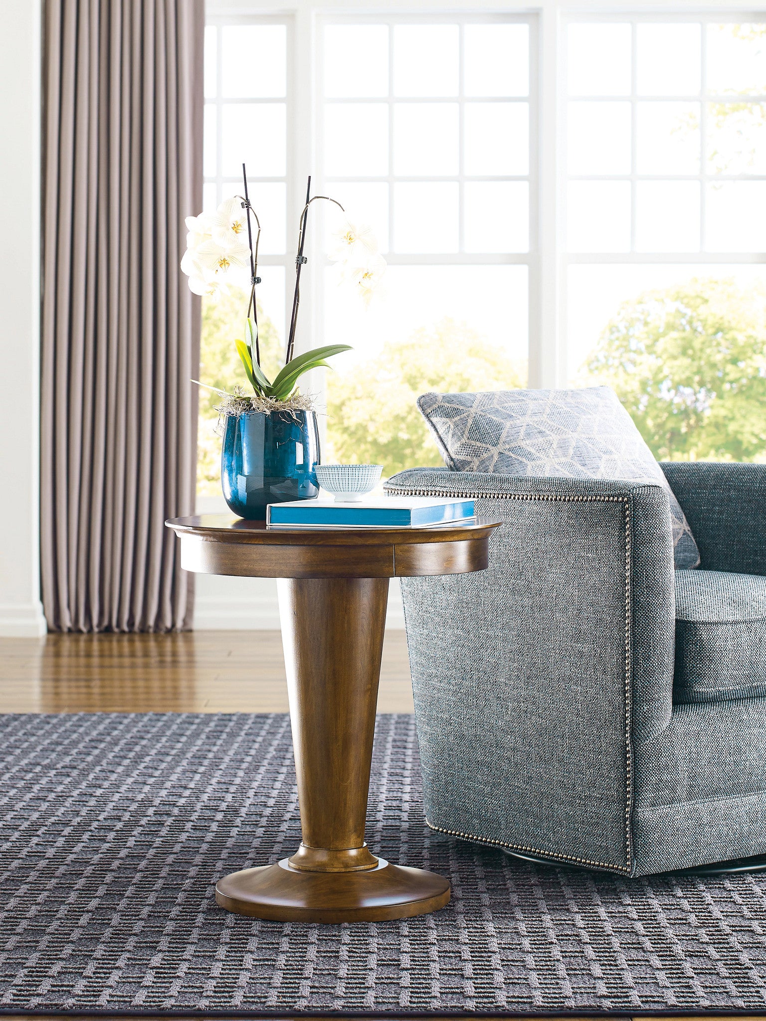 Kincaid Furniture Abode Lyon Round End Table in Warm Brunette